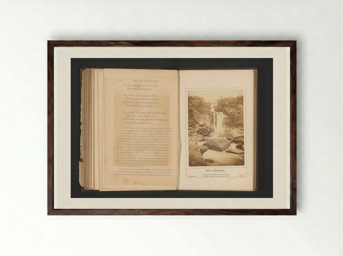 Fall at Inversnaid - George Washington Wilson - Framed Print Dark Wood