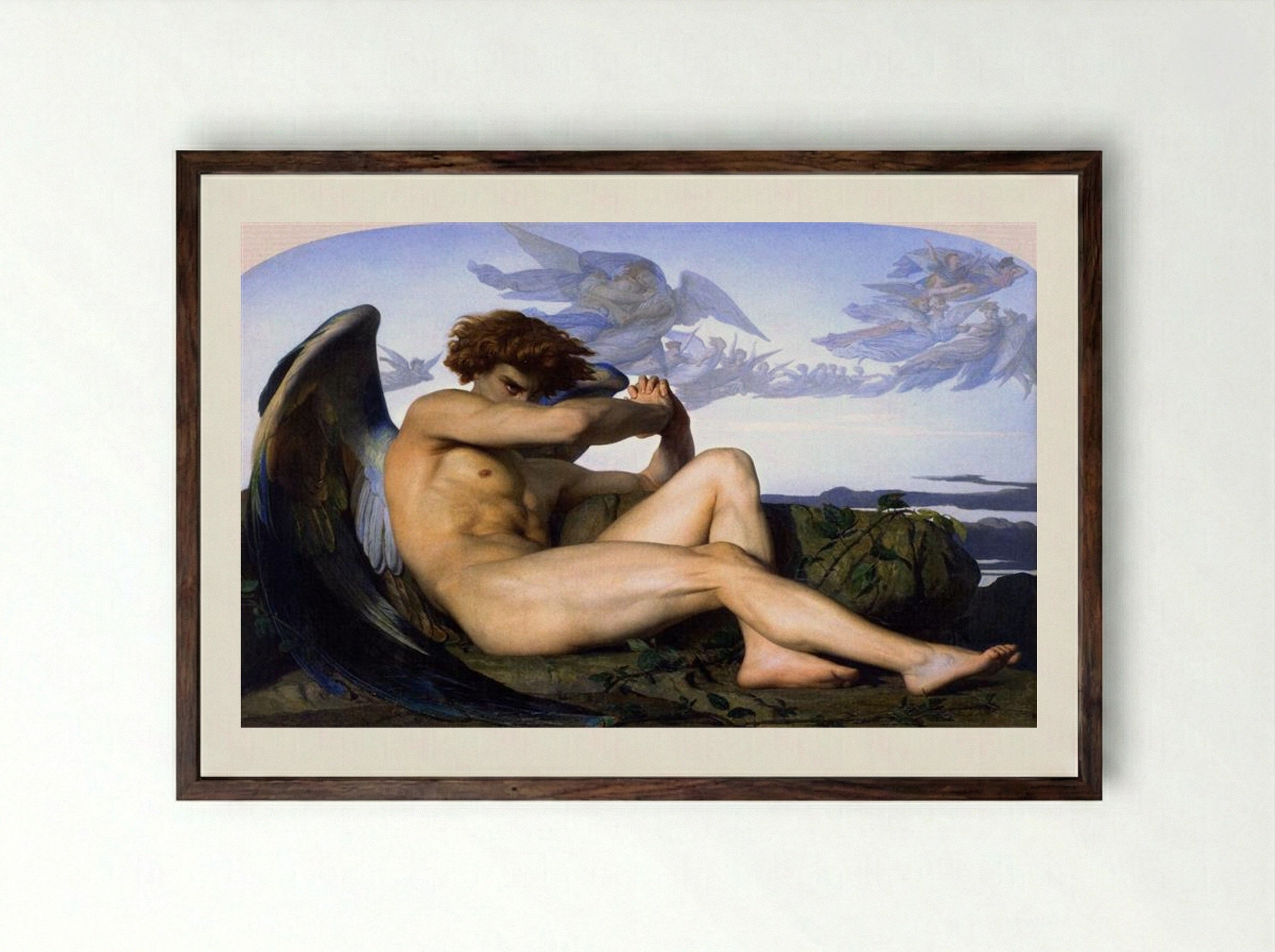 Fallen Angel - Alexandre Cabanel - Framed Print Dark Wood