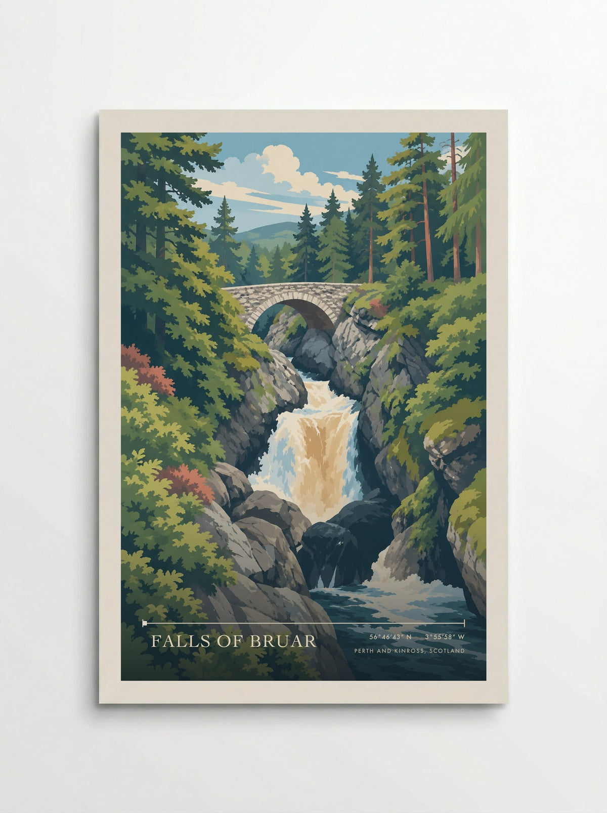 Falls of Bruar, Perth and Kinross, Scotland | Travel Poster - Poster