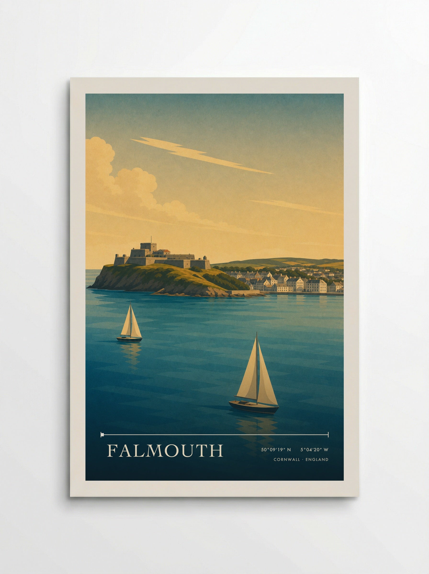 Falmouth Cornwall England Travel Poster - Poster