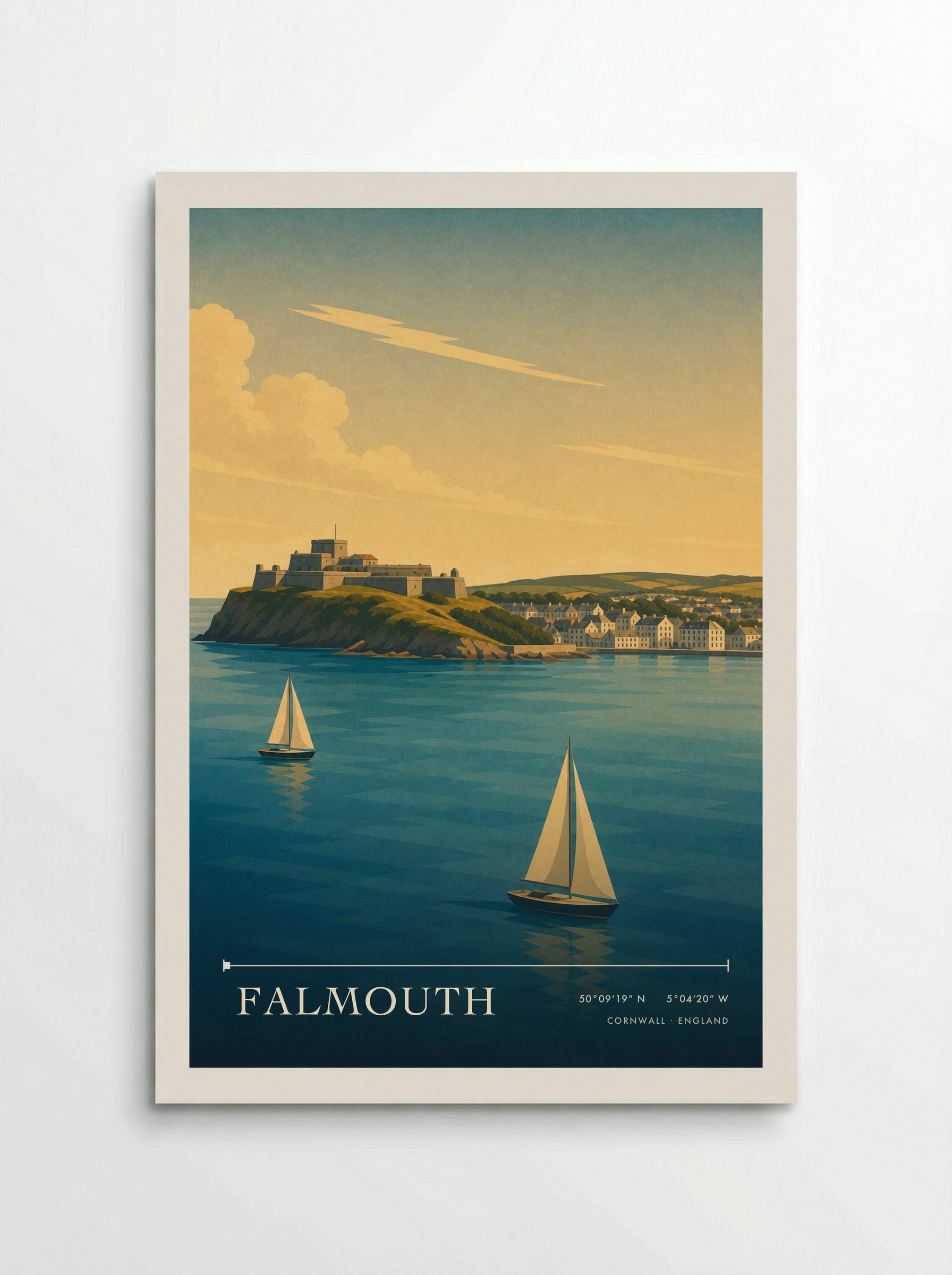 Falmouth Cornwall England Travel Poster - Poster