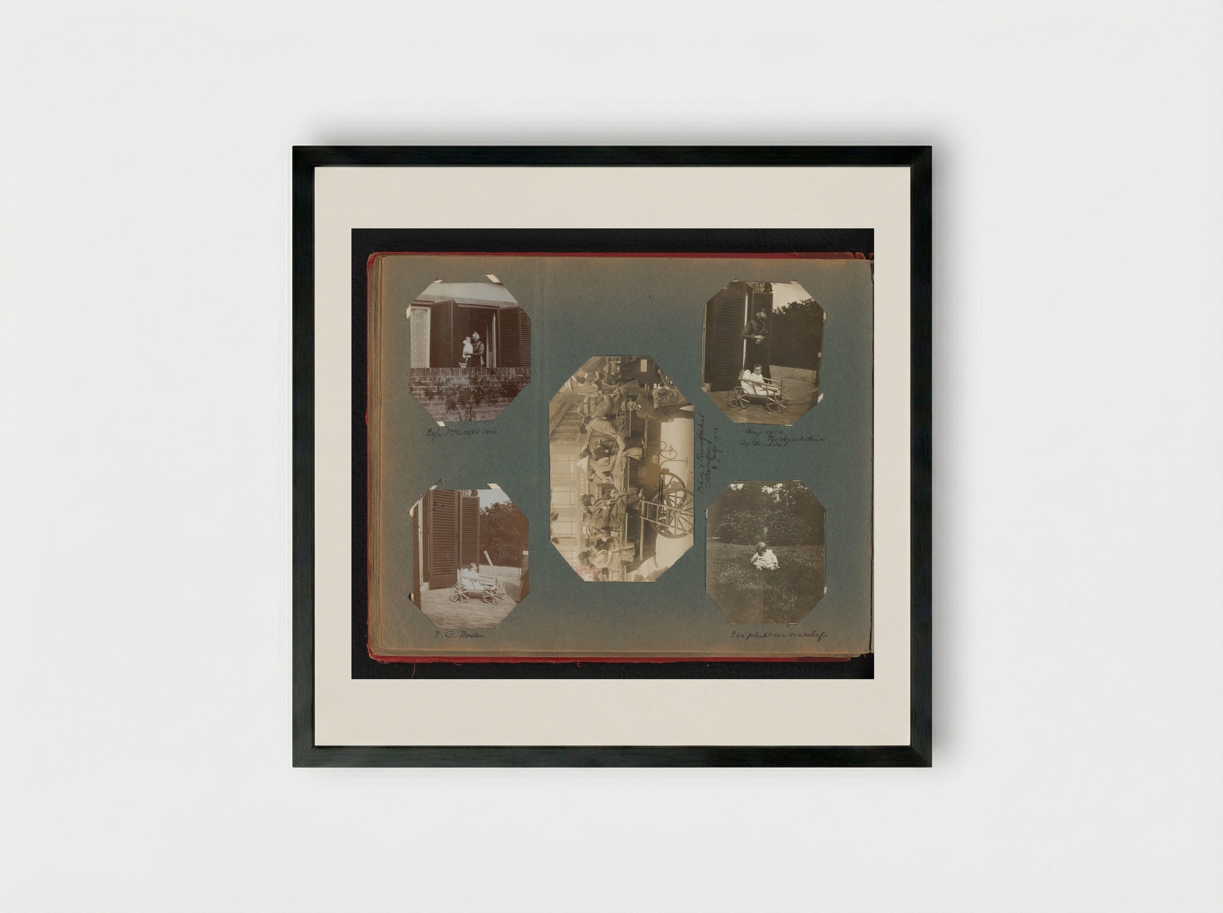 Family Album Page with Eva Boelen - Charlotte Alida Boelen-Matthes - Framed Print Black