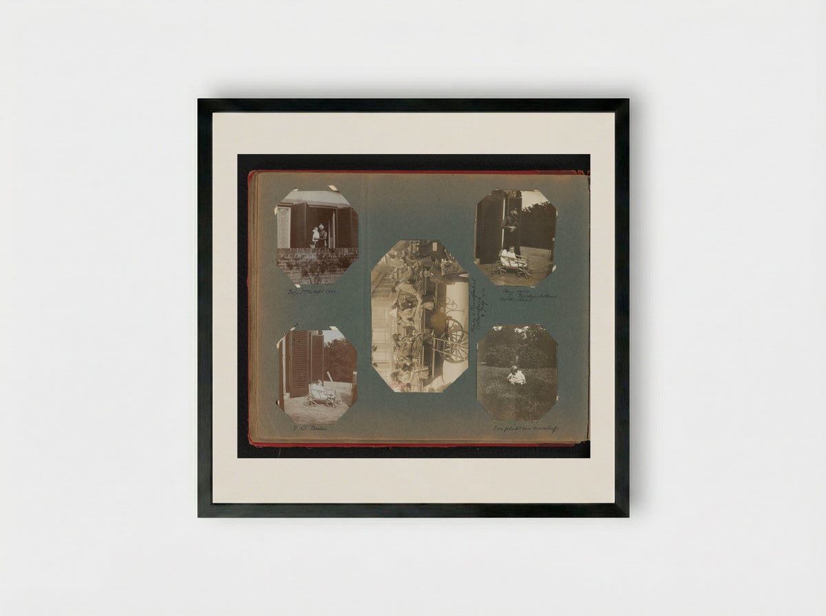 Family Album Page with Eva Boelen - Charlotte Alida Boelen-Matthes - Framed Print Black