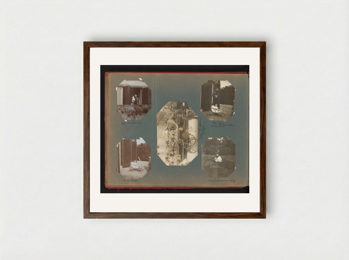 Family Album Page with Eva Boelen - Charlotte Alida Boelen-Matthes - Framed Print Dark Wood