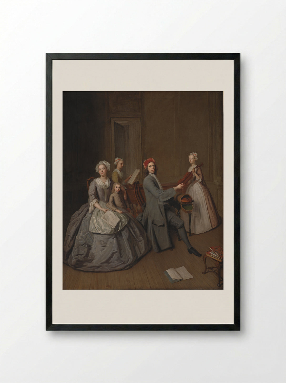 Family Portrait of Balthasar Denner - Balthasar Denner - Framed Print Black
