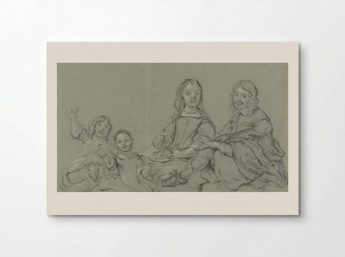 Family Portrait with a Lamb - Jan van Noordt - Poster