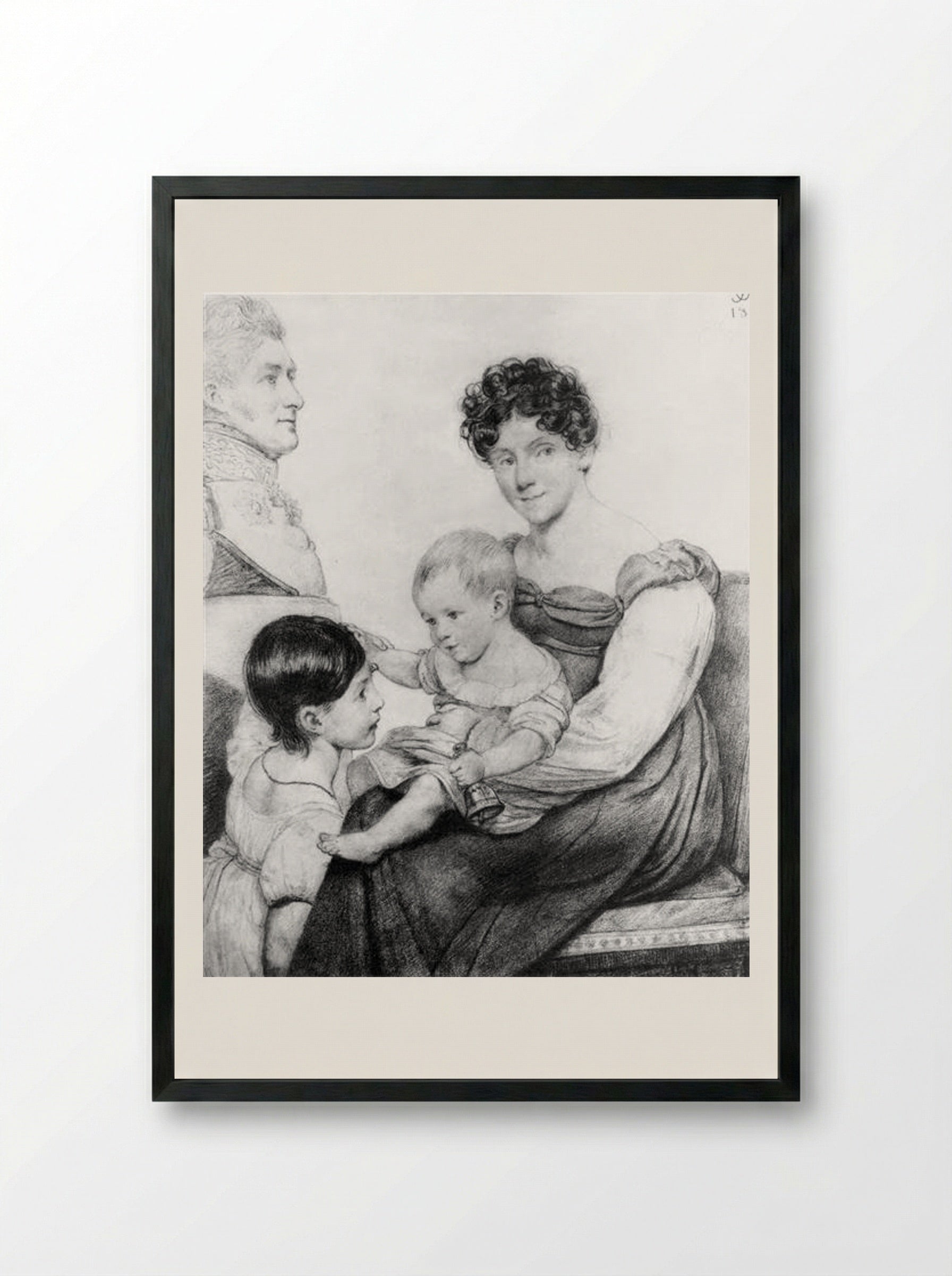 Family Portrait - Orest Kiprensky - Framed Print Black