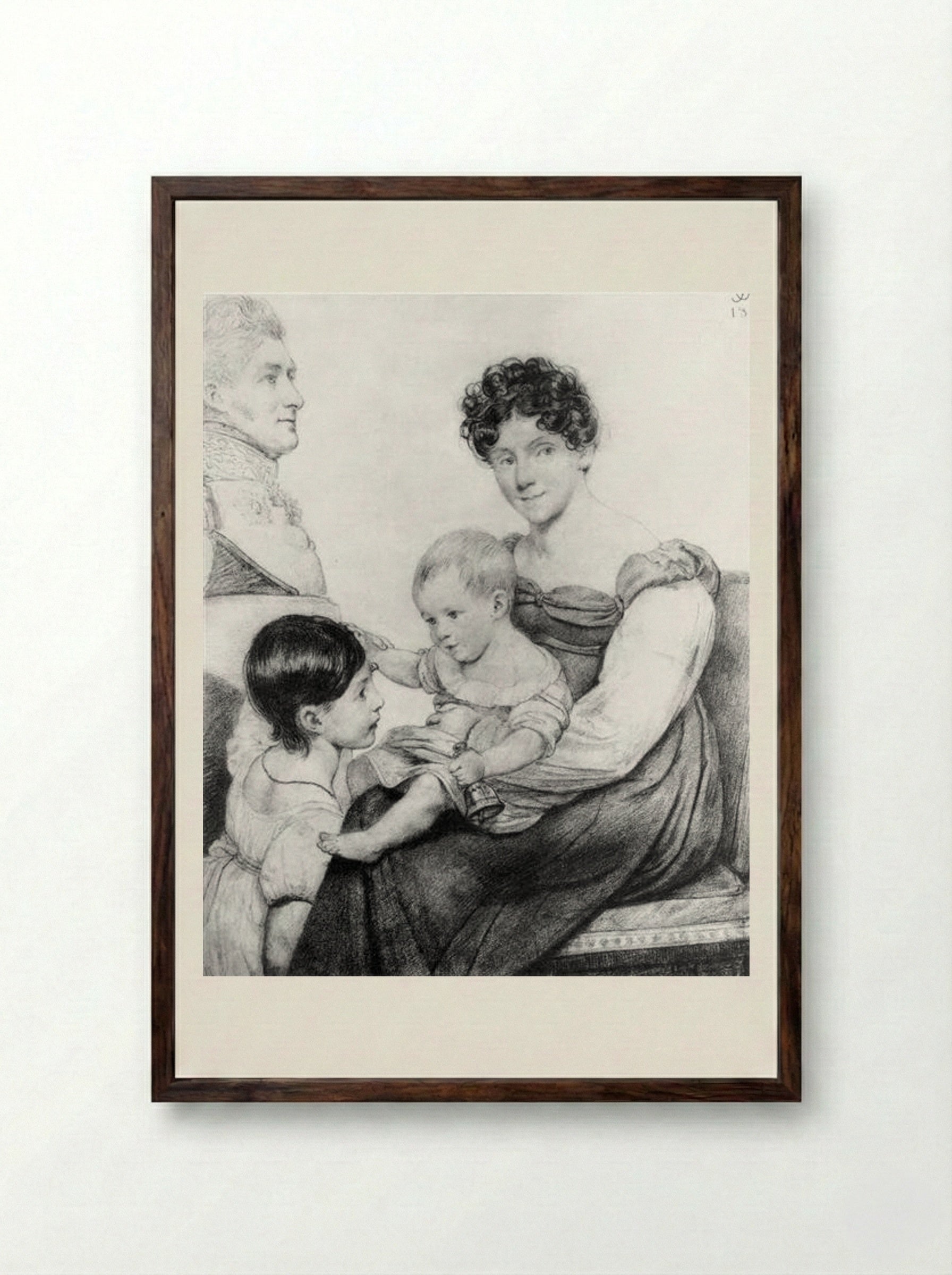 Family Portrait - Orest Kiprensky - Framed Print Dark Wood