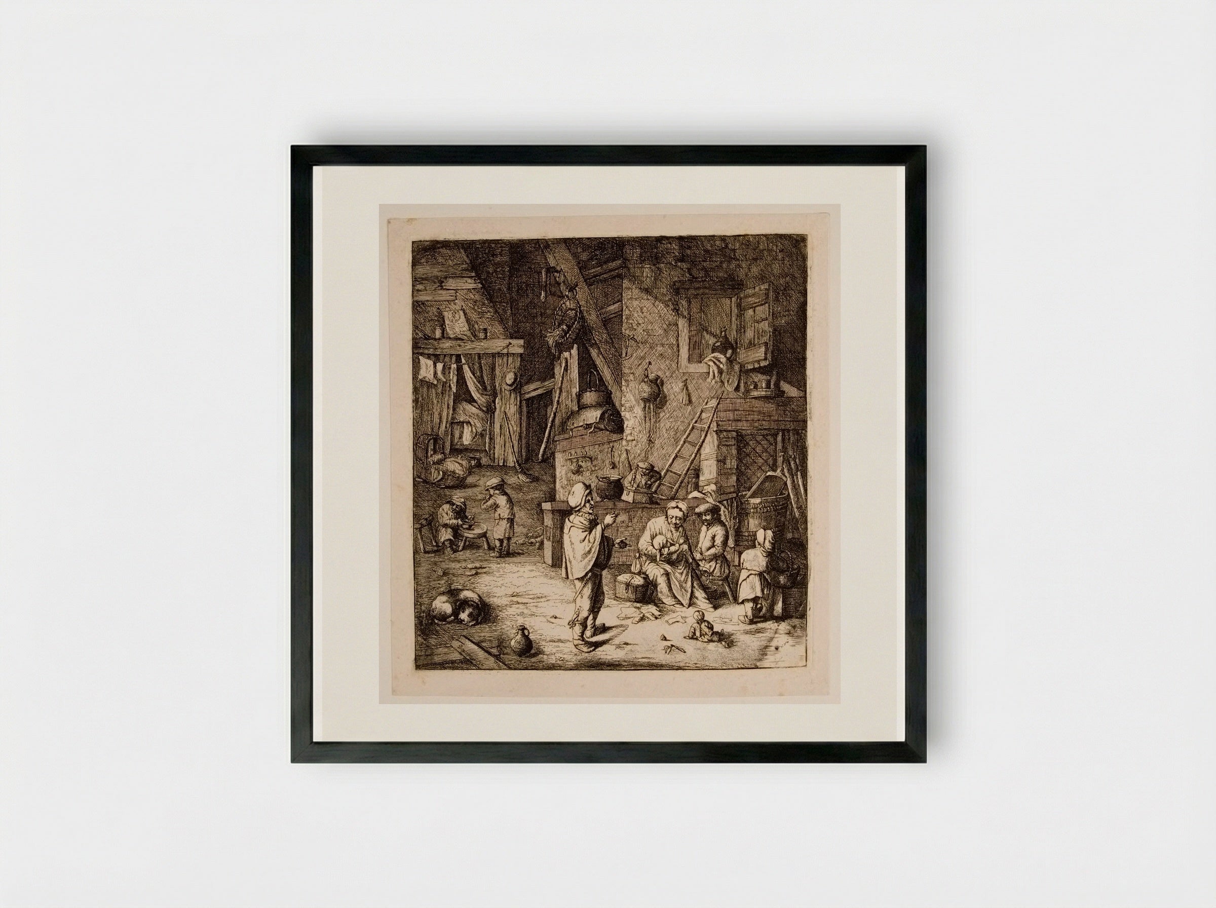 Family (combination of figures from various plates) - David Deuchar - Framed Print Black