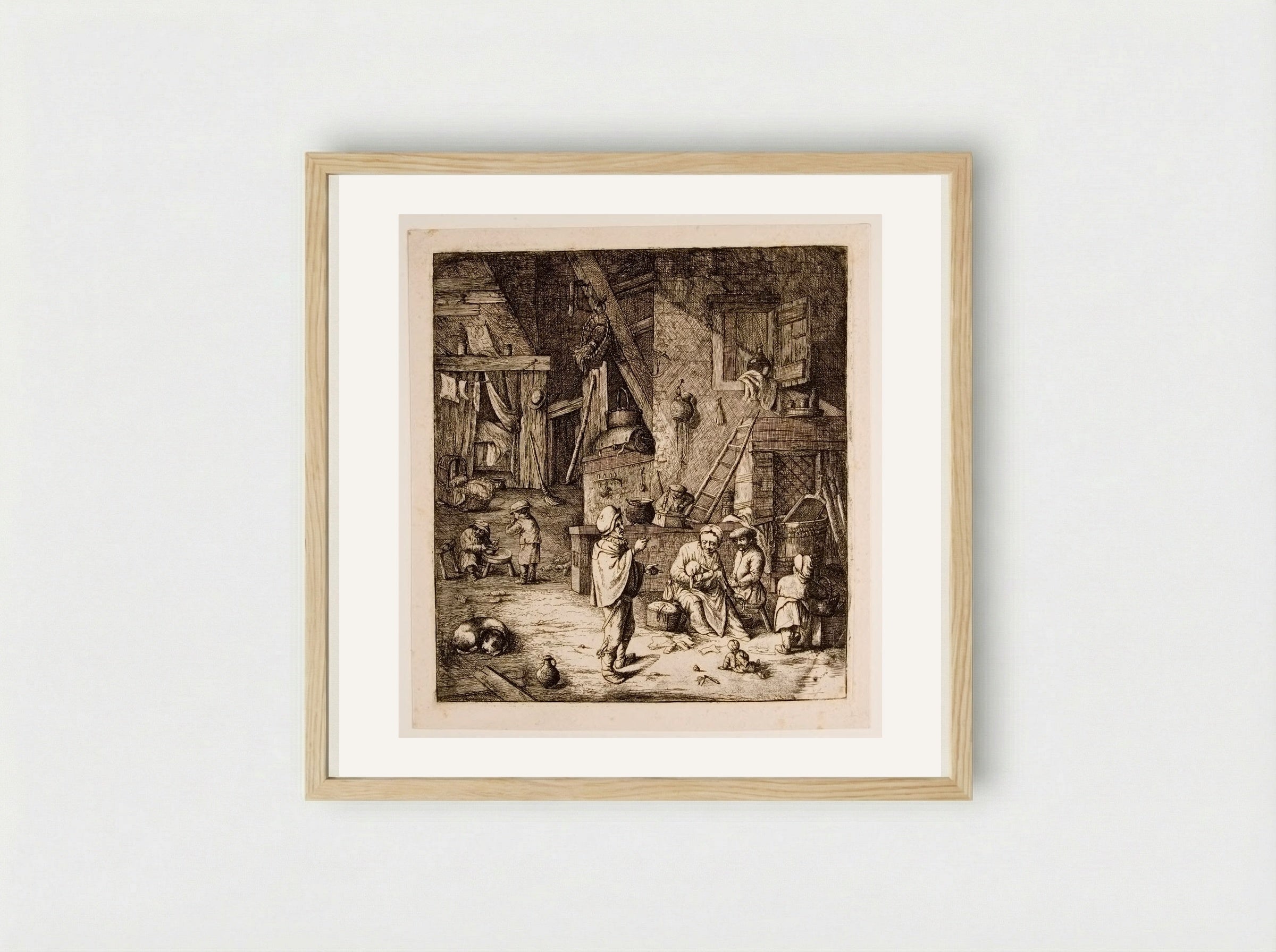 Family (combination of figures from various plates) - David Deuchar - Framed Print Wood