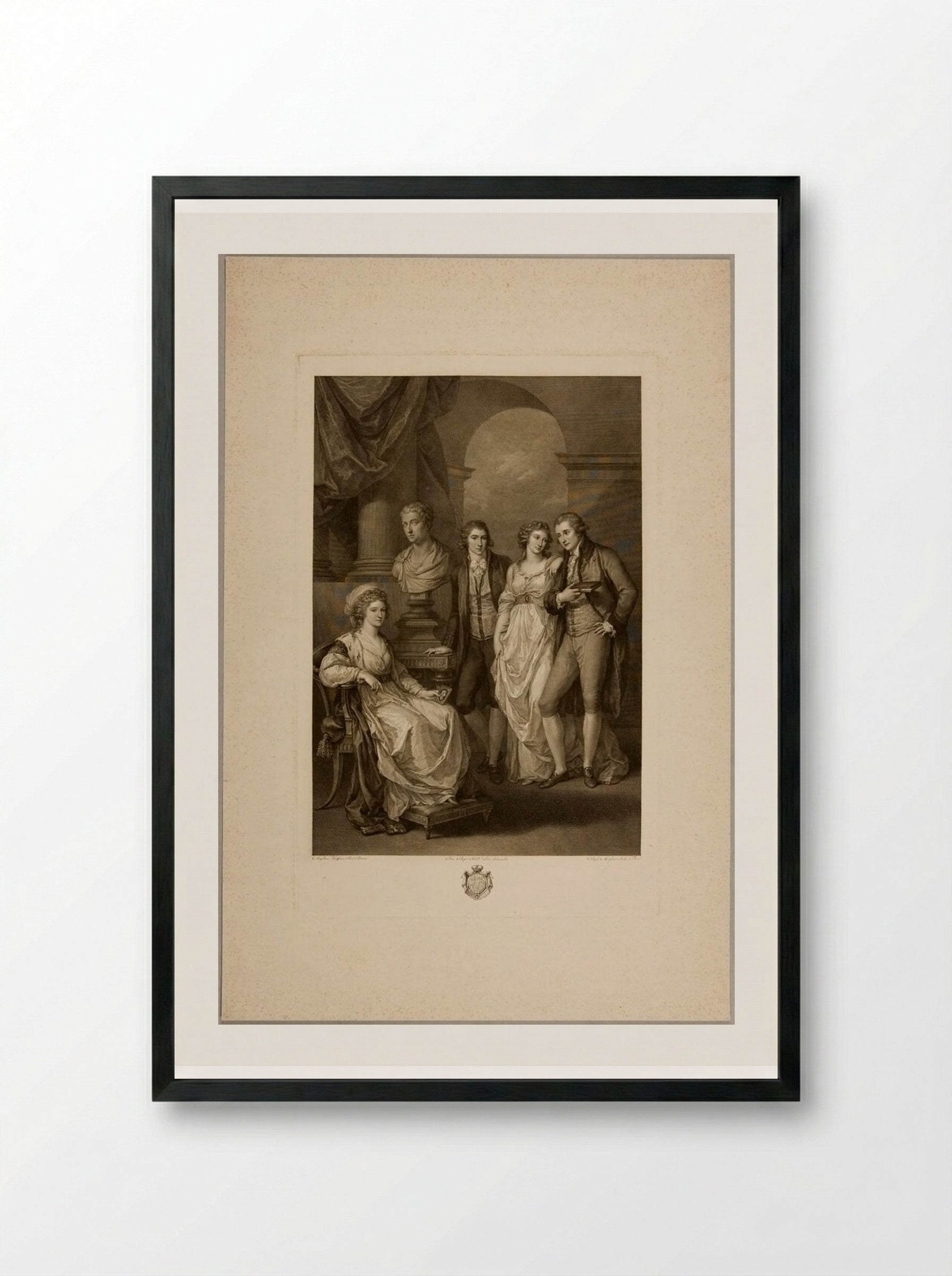 Family of Princess Bariatinski - Raphael Morghen - Framed Print Black