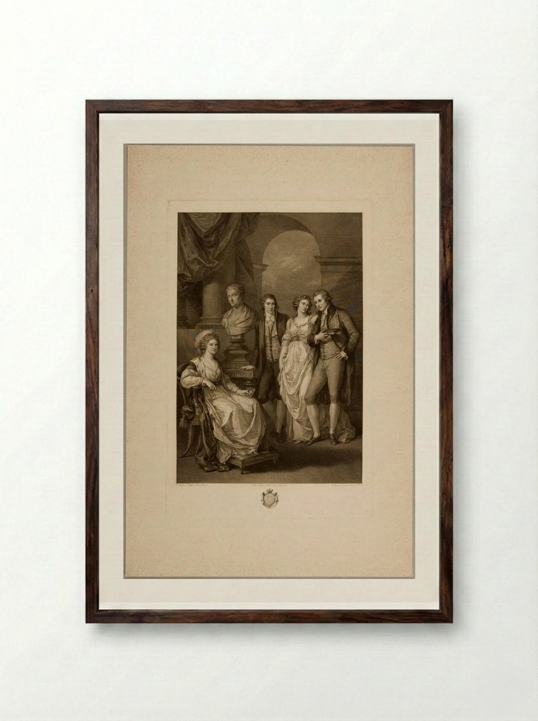 Family of Princess Bariatinski - Raphael Morghen - Framed Print Dark Wood