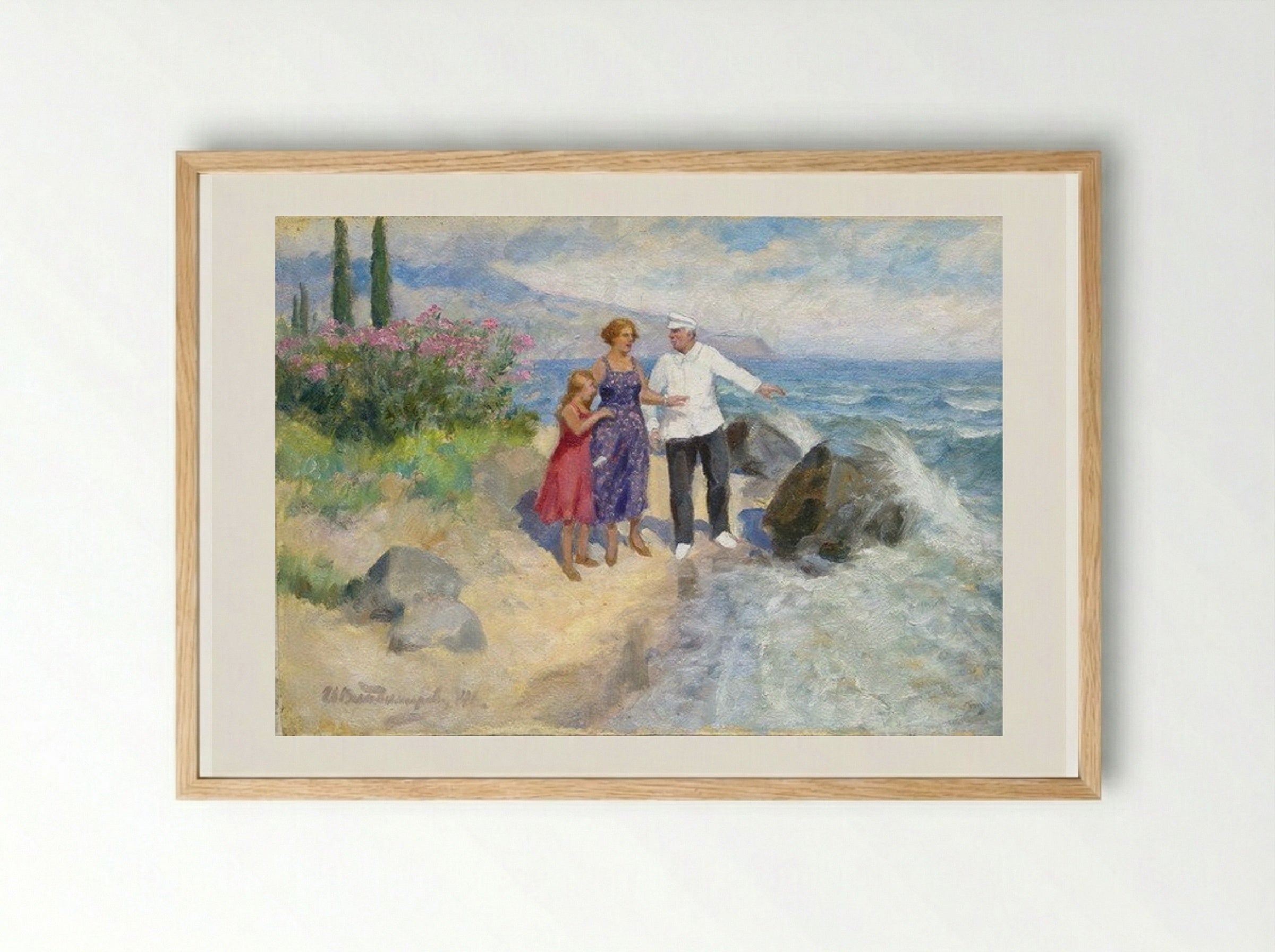 Family on holiday - Ivan Vladimirov - Framed Print Wood