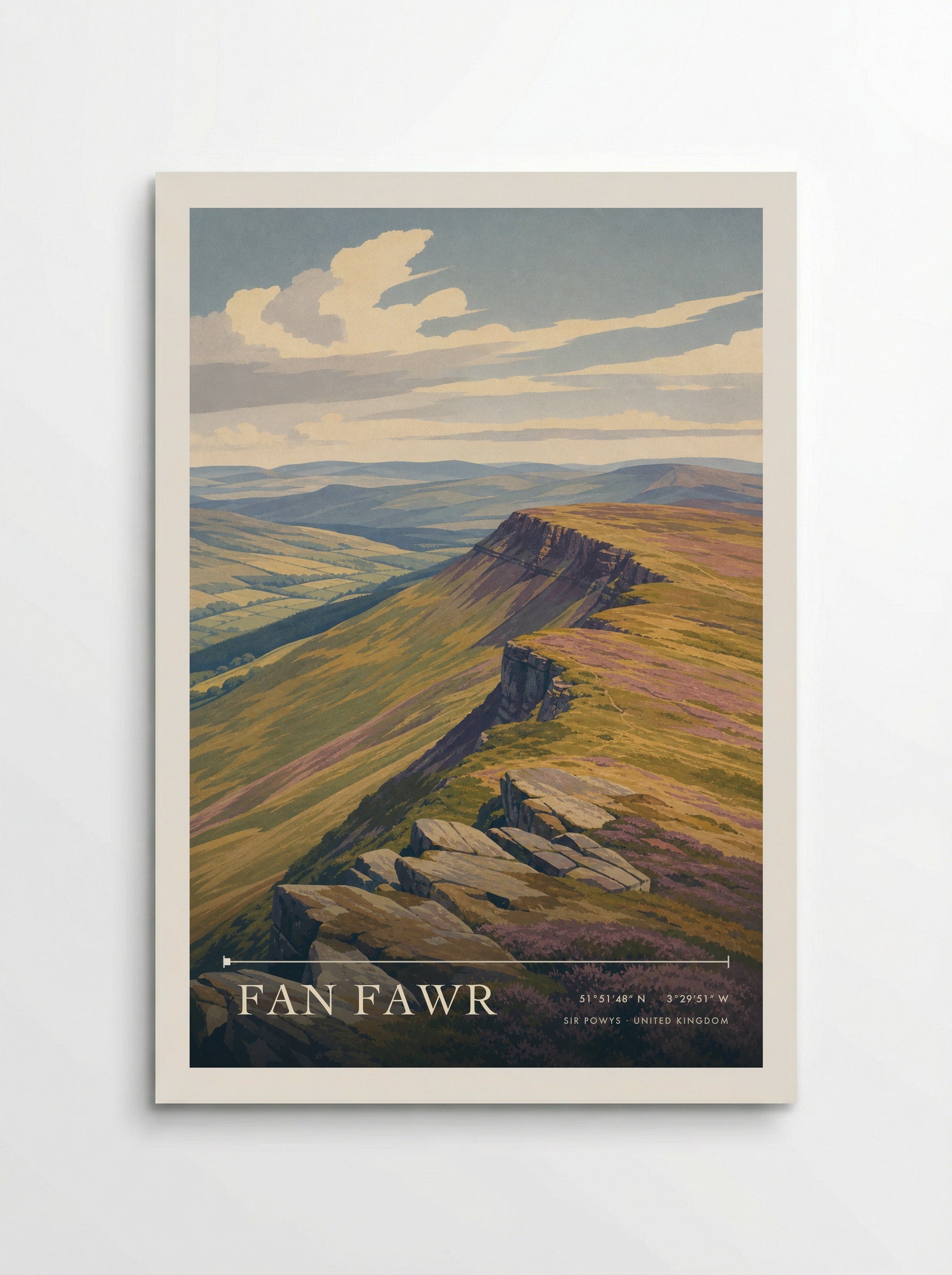 Fan Fawr Sir Powys United Kingdom Travel Poster - Poster