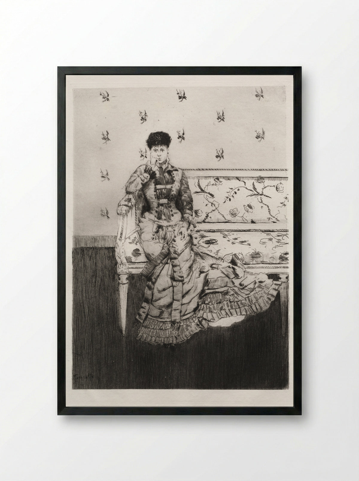 Fancy - Norbert Goeneutte - Framed Print Black
