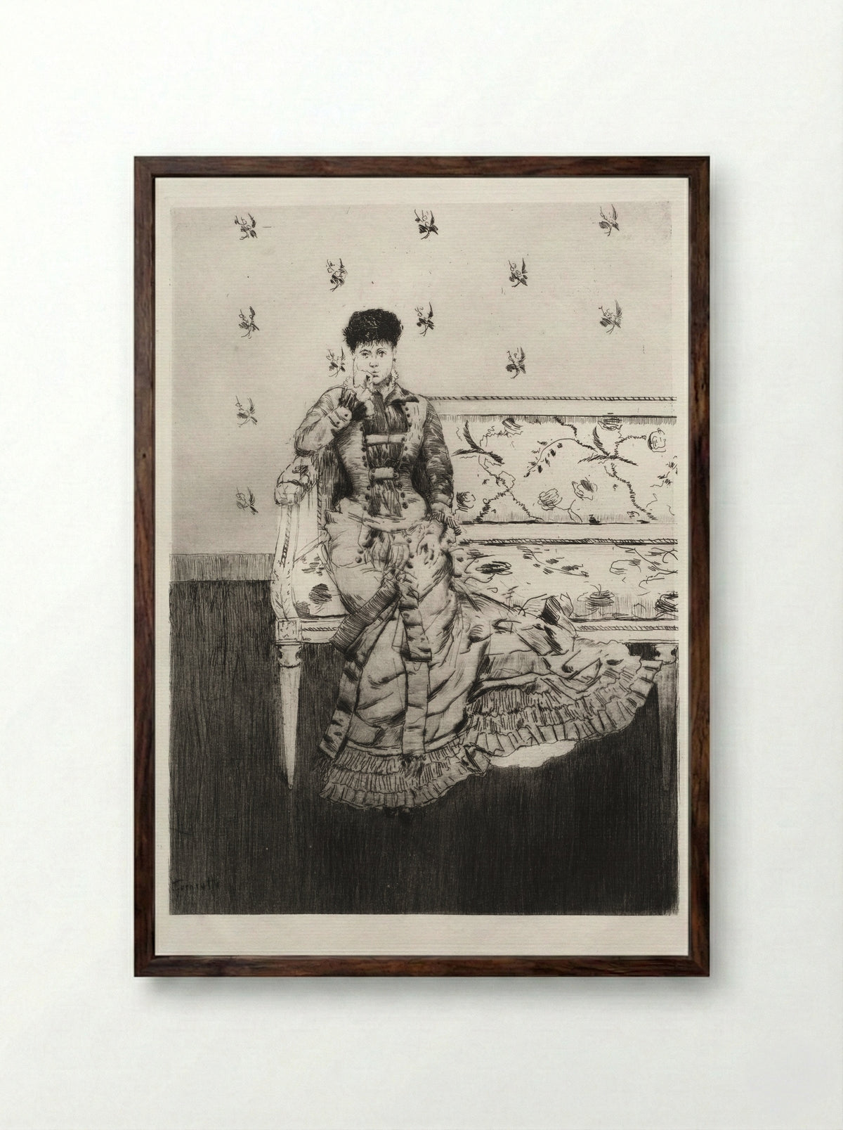 Fancy - Norbert Goeneutte - Framed Print Dark Wood