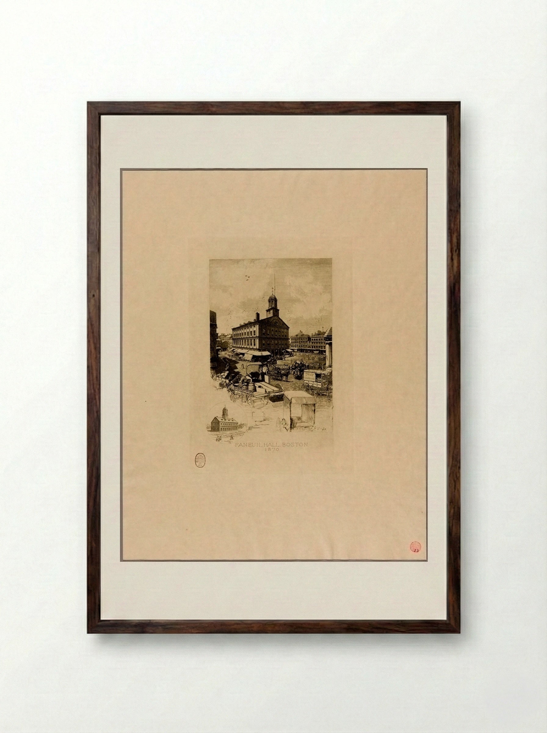 Faneuil Hall, Boston - Sidney L. Smith - Framed Print Dark Wood