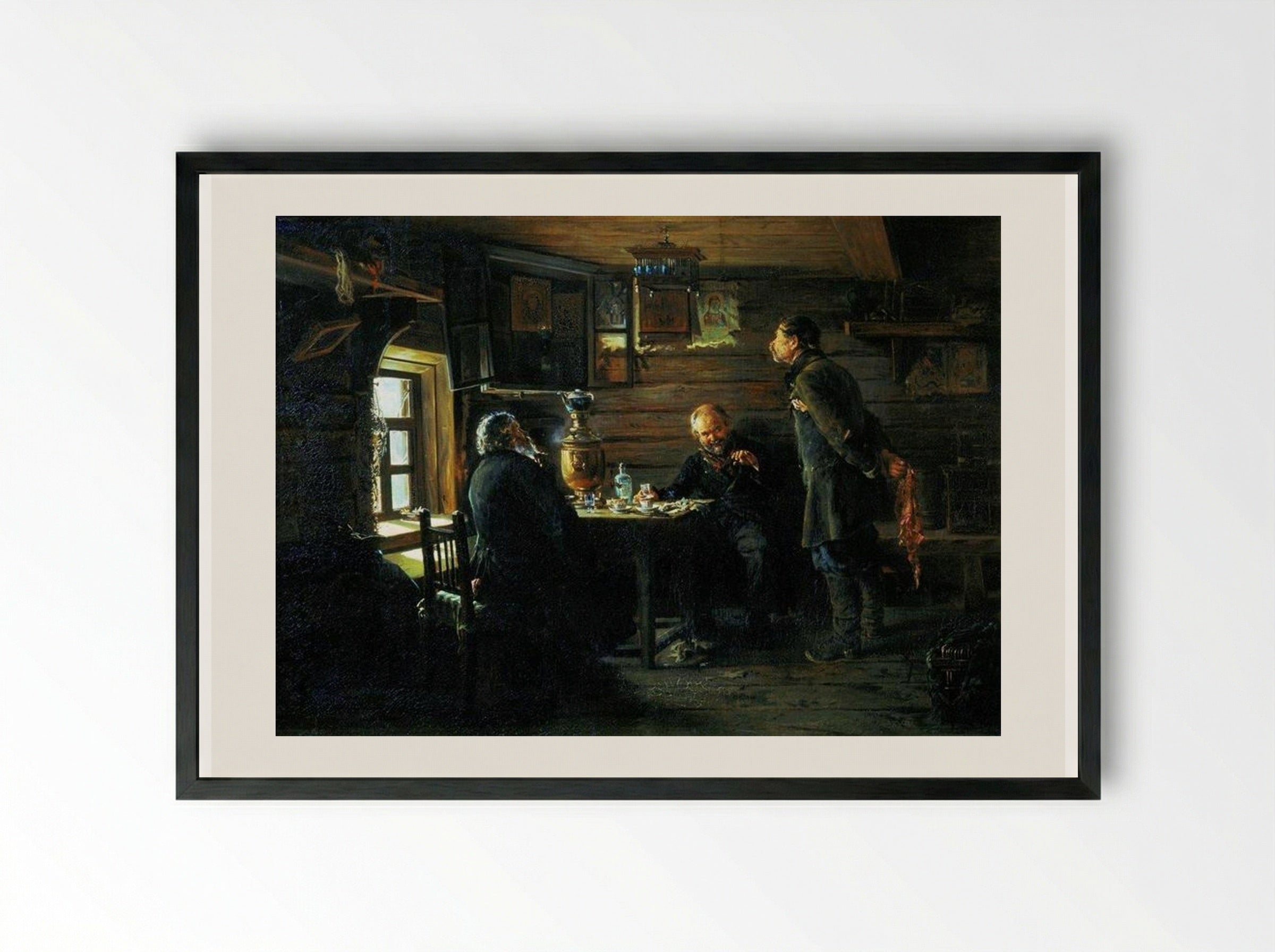 Fans of Nightingales - Vladimir Makovsky - Framed Print Black