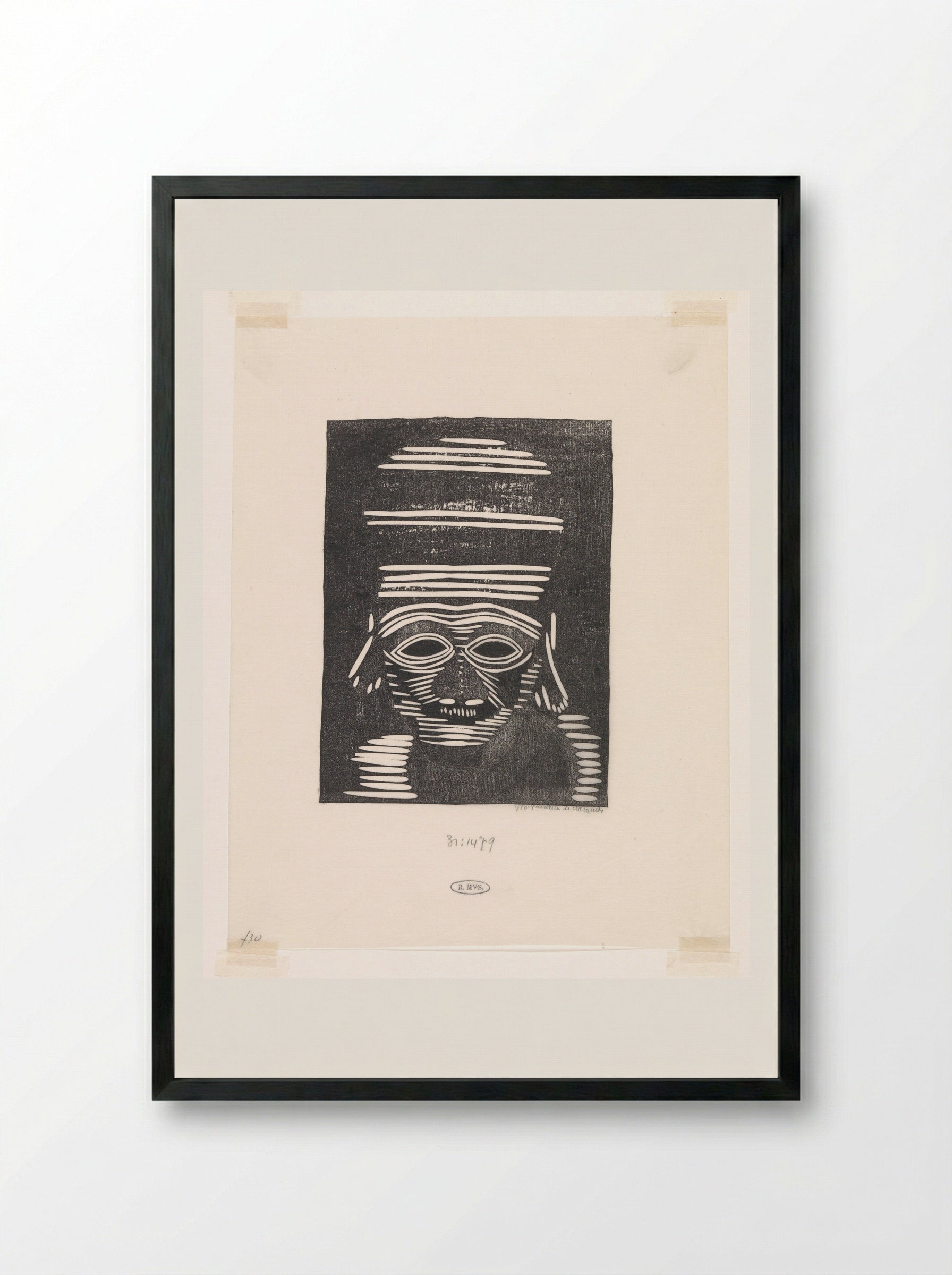 Fantasie: heksachtige kop naar rechts - Samuel Jessurun de Mesquita - Framed Print Black