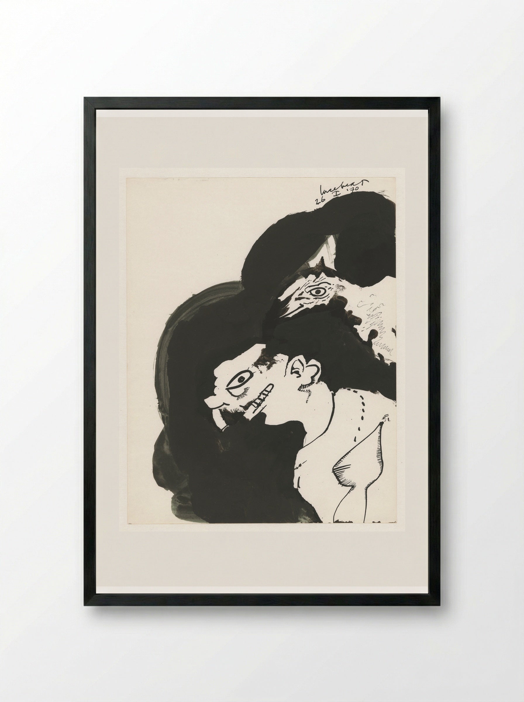 Fantasiefiguren met slurf en snavel - Lucebert - Framed Print Black