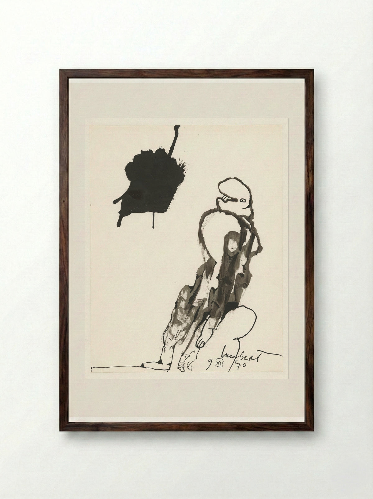 Fantasiefiguur met muizenstaart - Lucebert - Framed Print Dark Wood