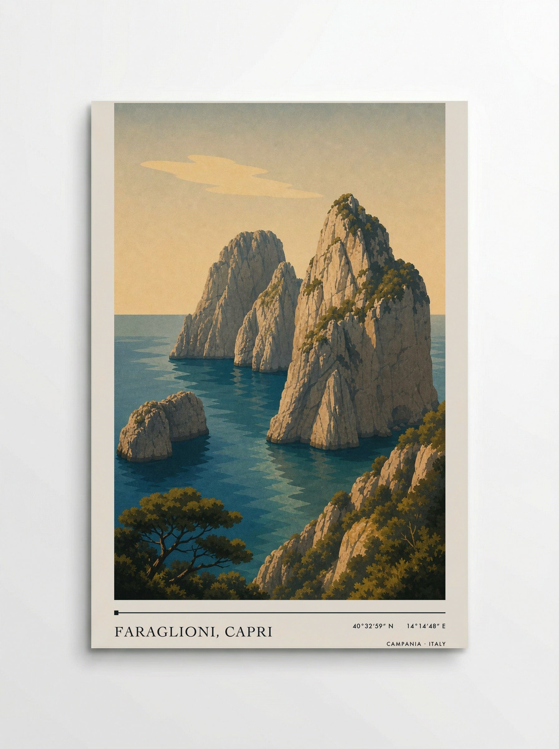 Faraglioni, Capri Travel Poster Artwork - Poster