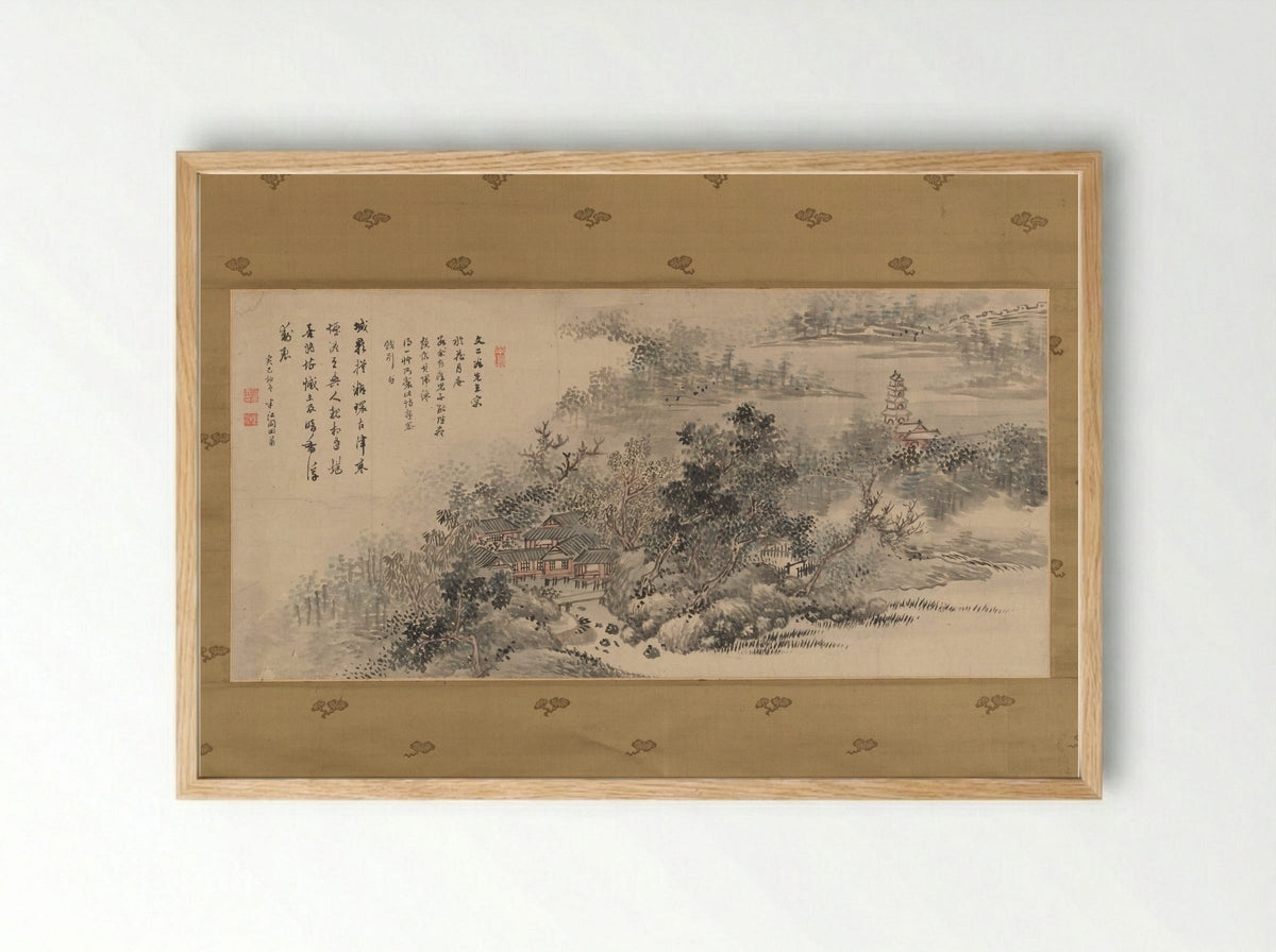 Farewell Gift to Tani Bunji - Okada Hankō - Framed Print Wood