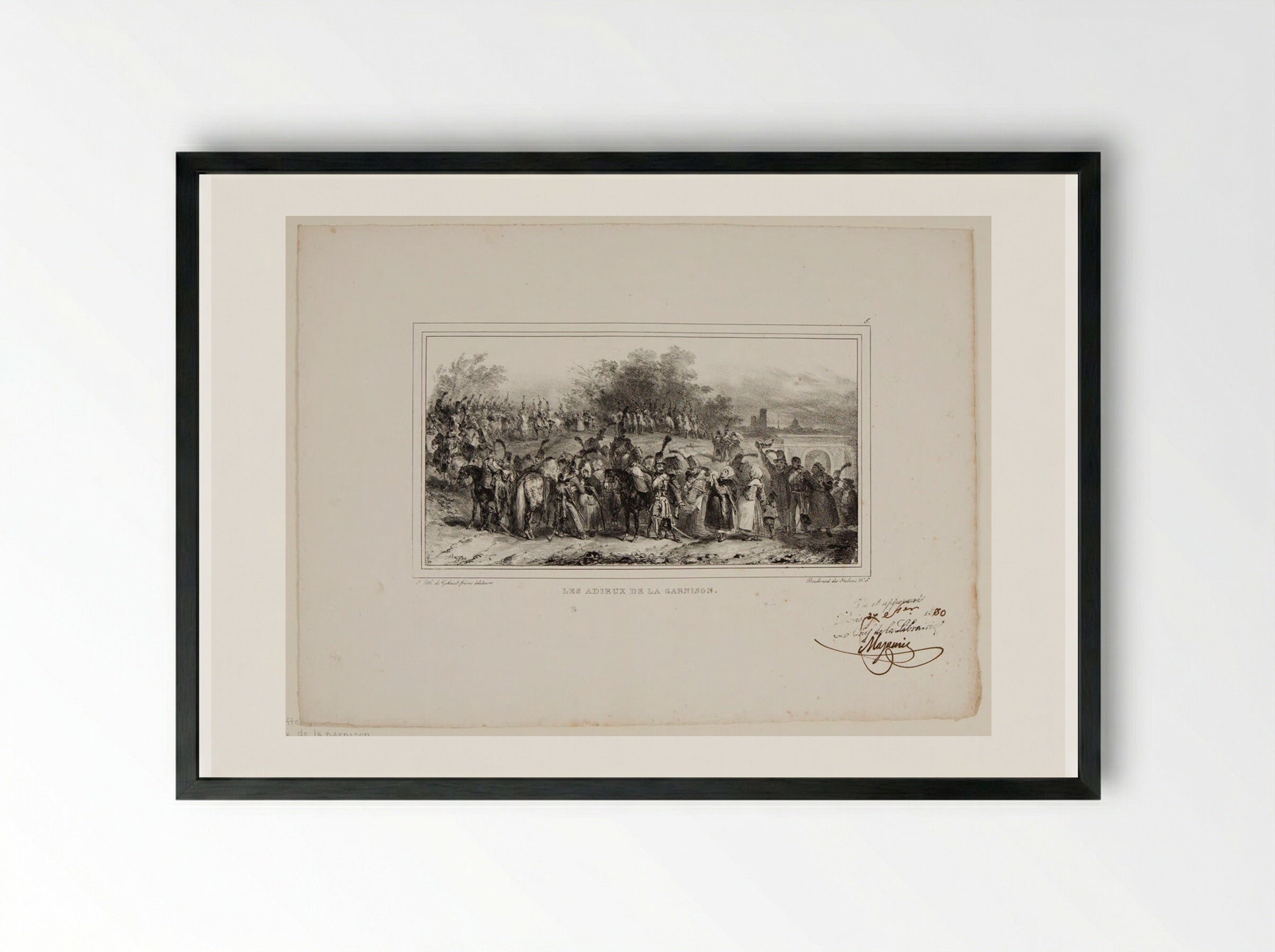 Farewells of the Garrison - Denis-Auguste-Marie Raffet - Framed Print Black