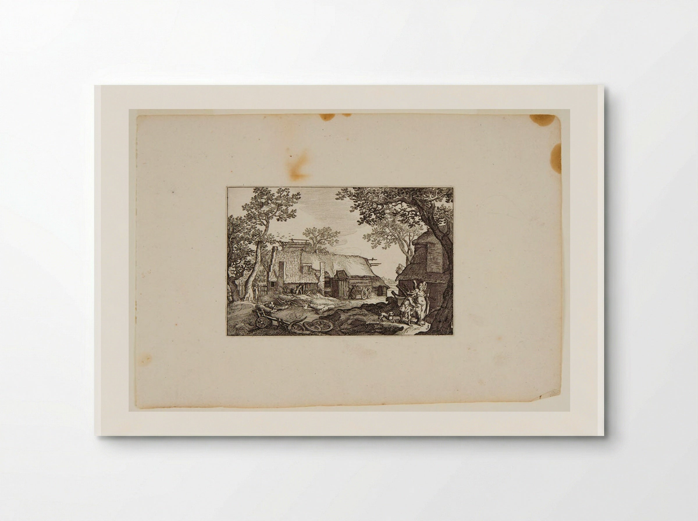 Farm Buildings with Traveler and Guardian Angel - Claes Jansz. Visscher - Poster