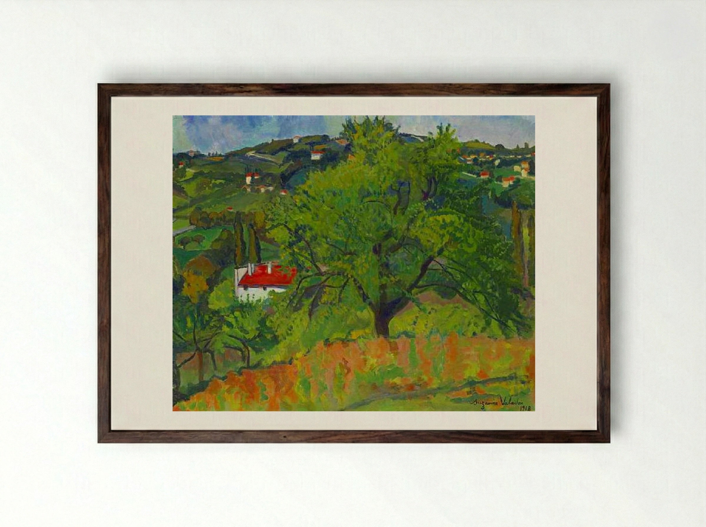 Farm Montcorin - Suzanne Valadon - Framed Print Dark Wood