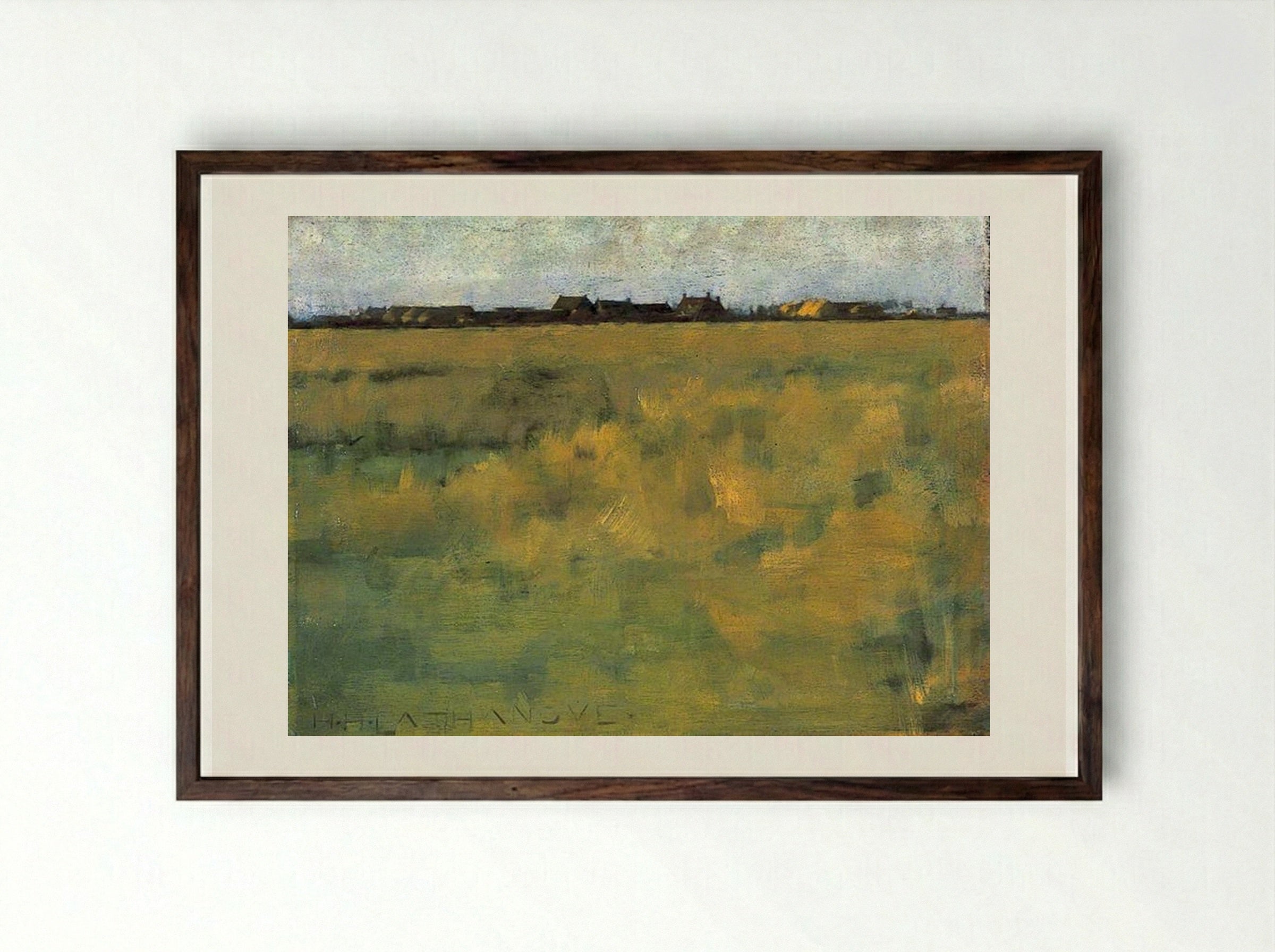 Farm Near Horsey, Norfolk - Henry Herbert La Thangue - Framed Print Dark Wood
