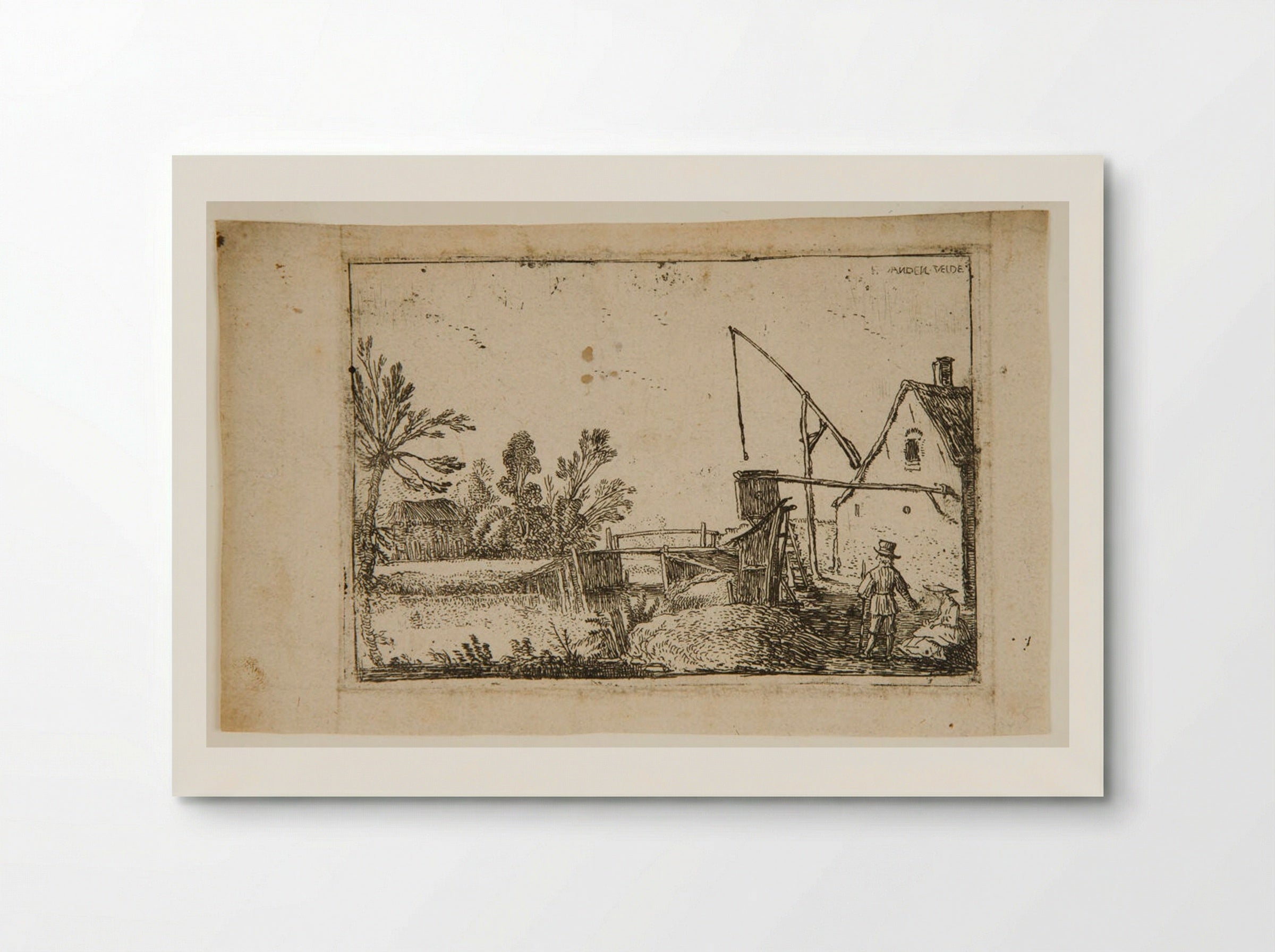 Farm to the Right of a Canal - Esaias van de Velde - Poster