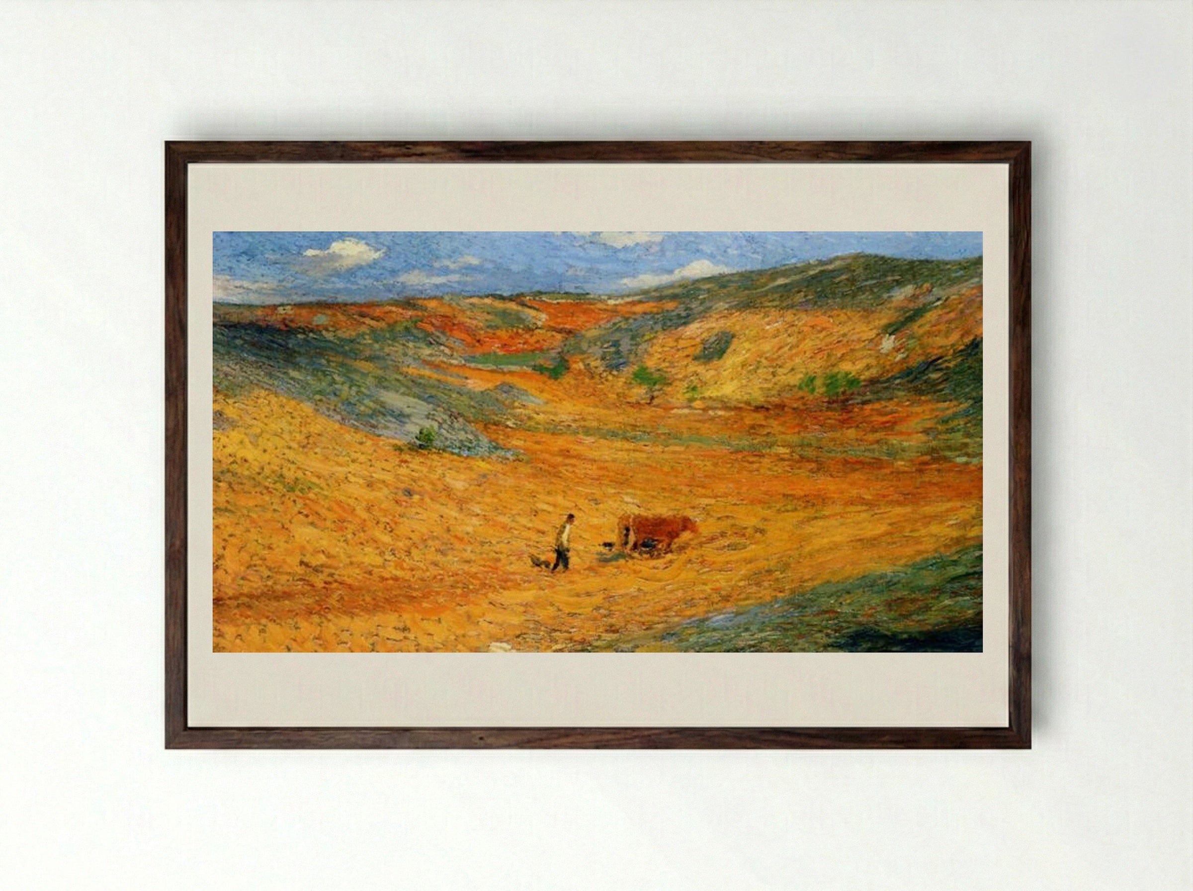 Farmer - Henri Martin - Framed Print Dark Wood