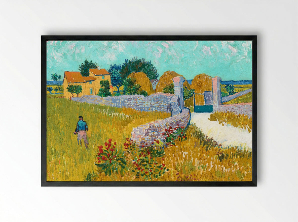 Farmhouse in Provence - Vincent van Gogh - Framed Print Black