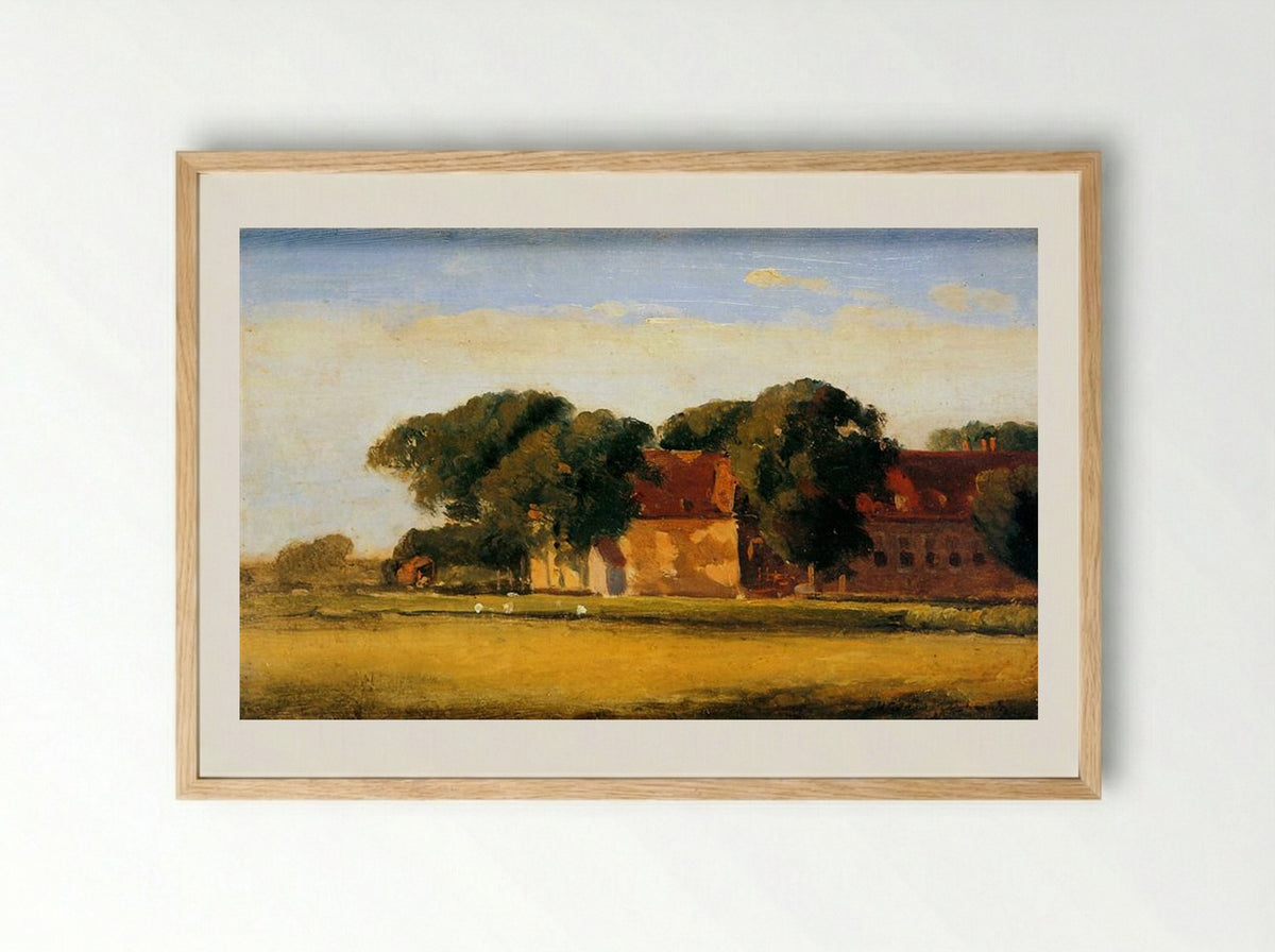 Farmhouse in the Sunlight - Johan Hendrik Weissenbruch - Framed Print Wood
