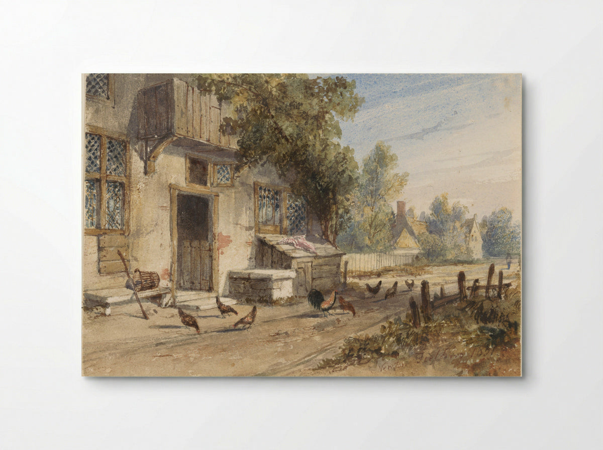 Farmhouse with Chickens on a Country Road - Newton Smith Limbird Fielding - Poster