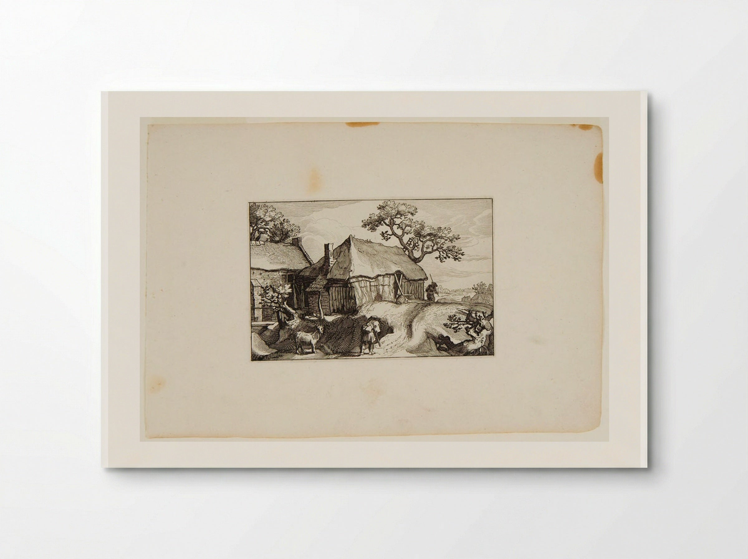 Farmhouse with Travelers and Goat in Foreground - Claes Jansz. Visscher - Poster