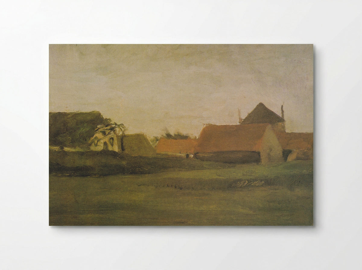 Farmhouses in Loosduinen near The Hague at Twilight - Vincent van Gogh - Poster