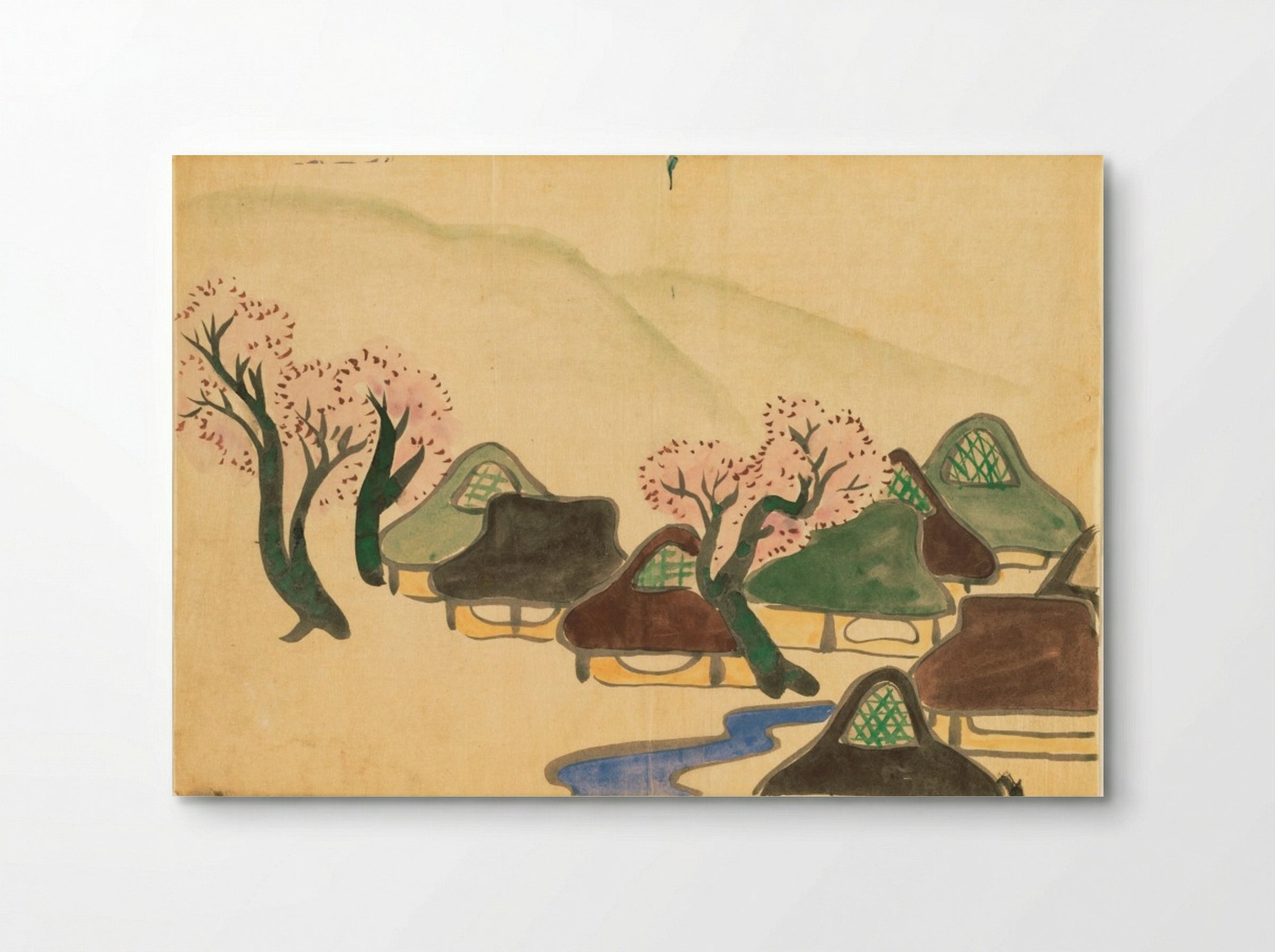 Farming Village in Spring - Kamisaka Sekka - Poster