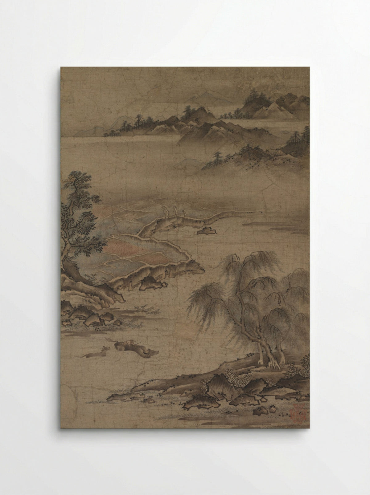 Farming and Herding Buffalo in Summer - Kano Hideyori - Poster