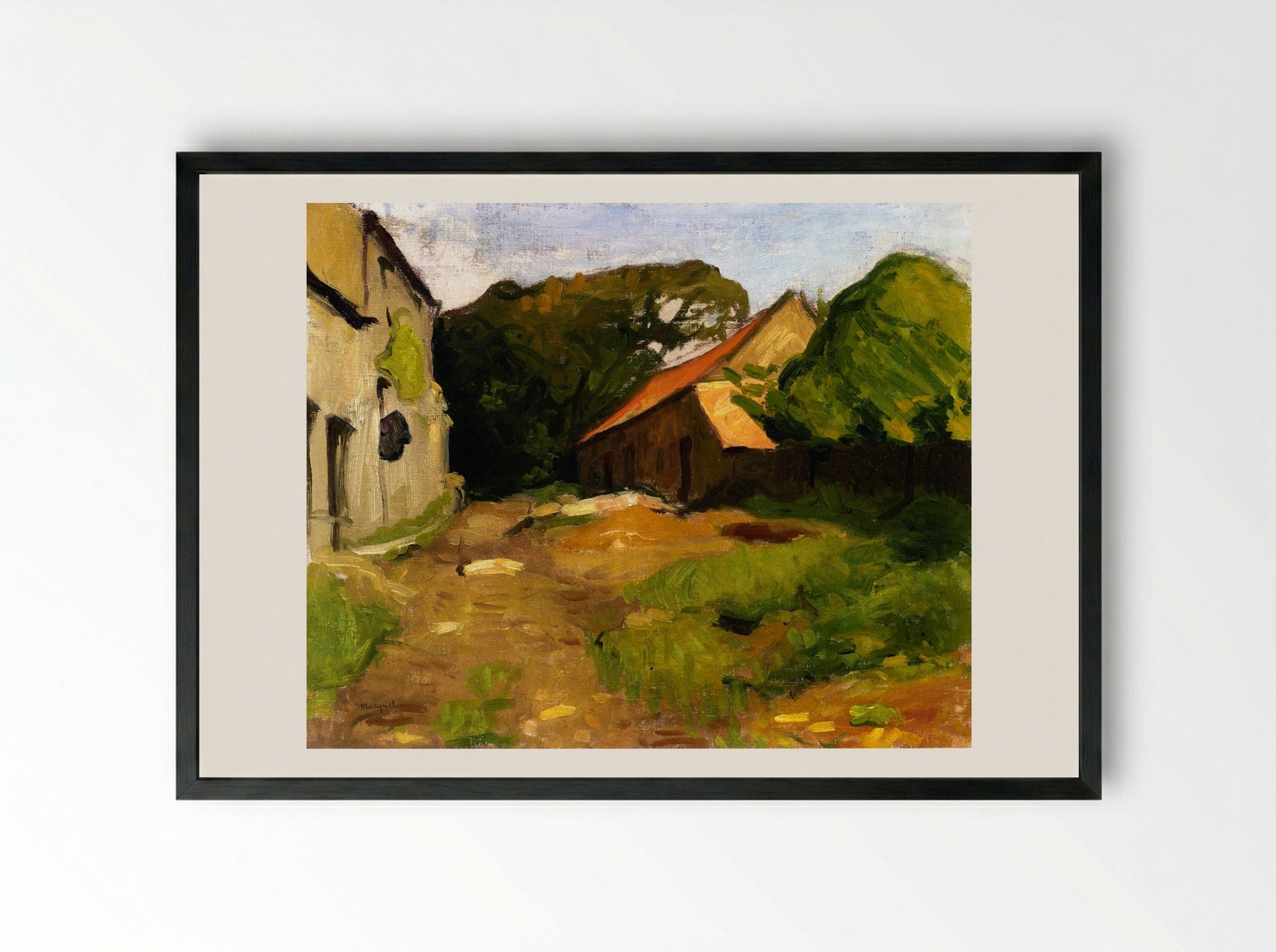Farmyard at La Percaillerie (Normandy) - Albert Marquet - Framed Print Black