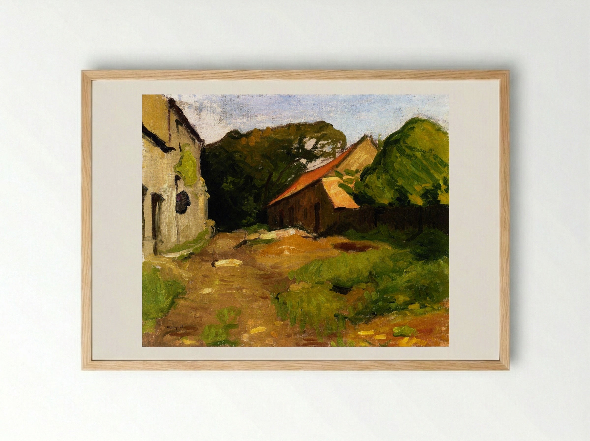 Farmyard at La Percaillerie (Normandy) - Albert Marquet - Framed Print Wood