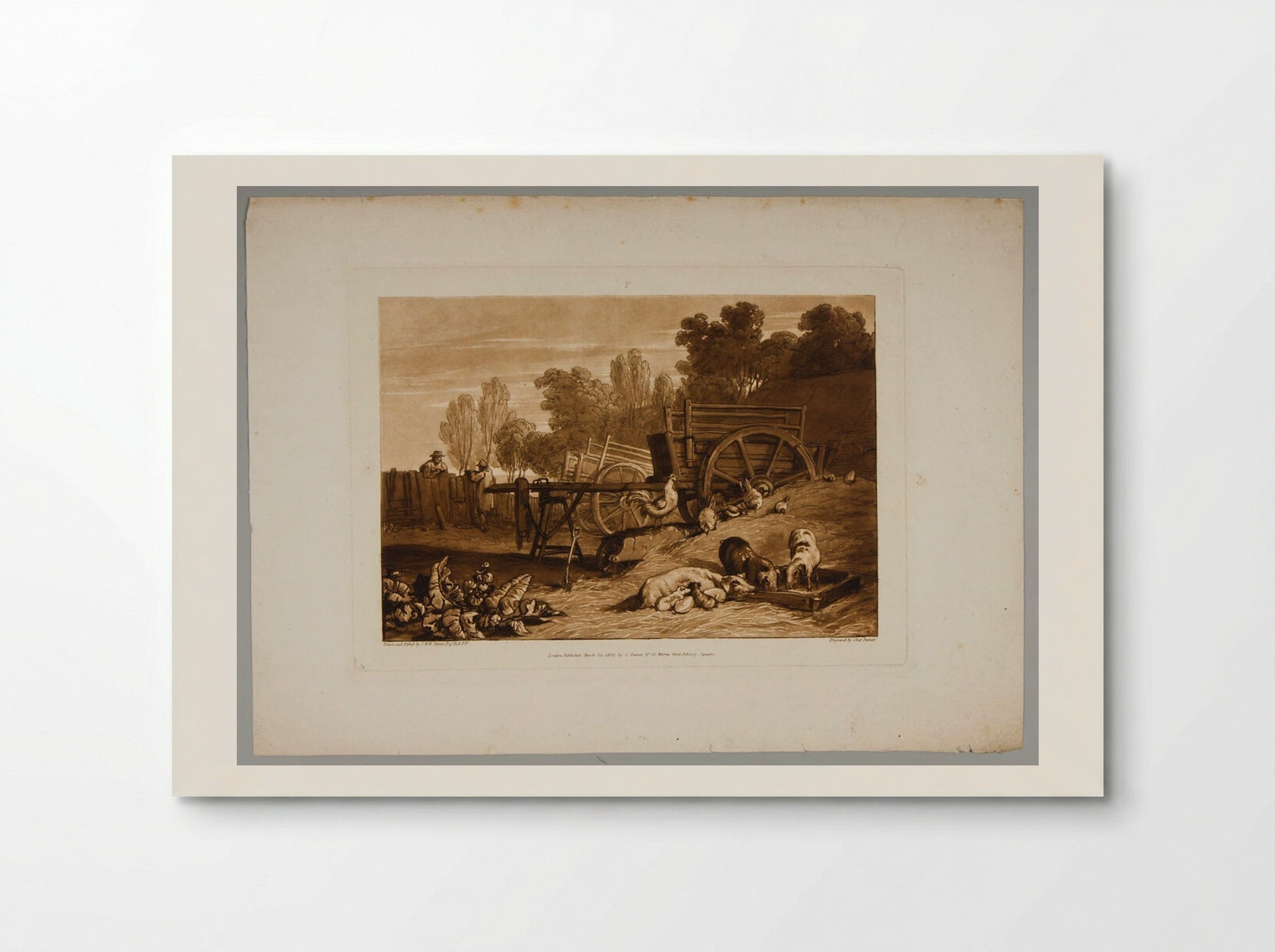 Farmyard with the Cock - Charles Turner - Poster