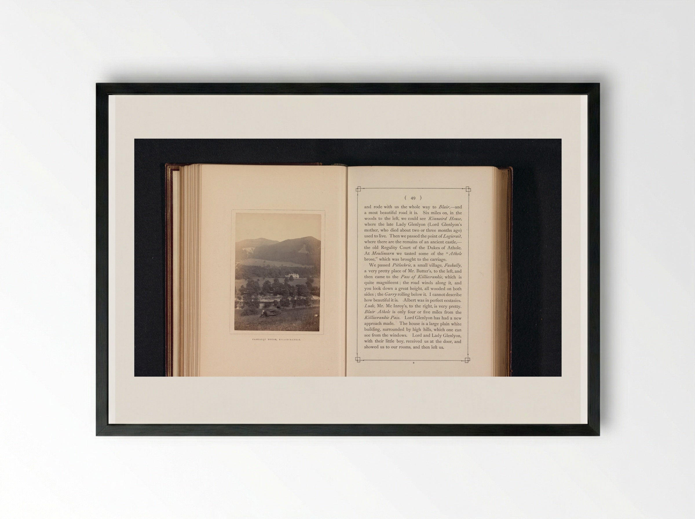 Faskally House, Killiecrankie - George Washington Wilson - Framed Print Black