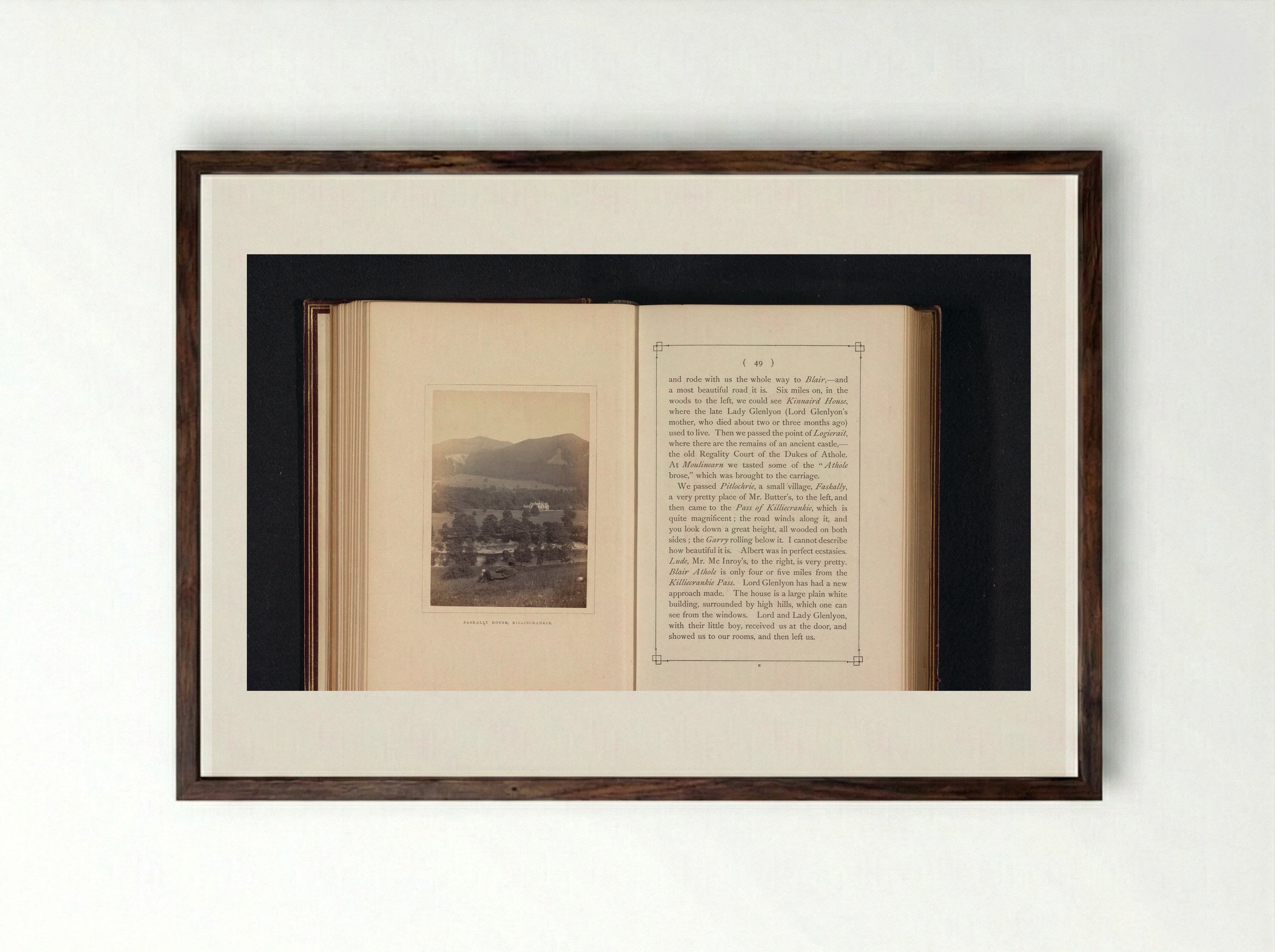 Faskally House, Killiecrankie - George Washington Wilson - Framed Print Dark Wood