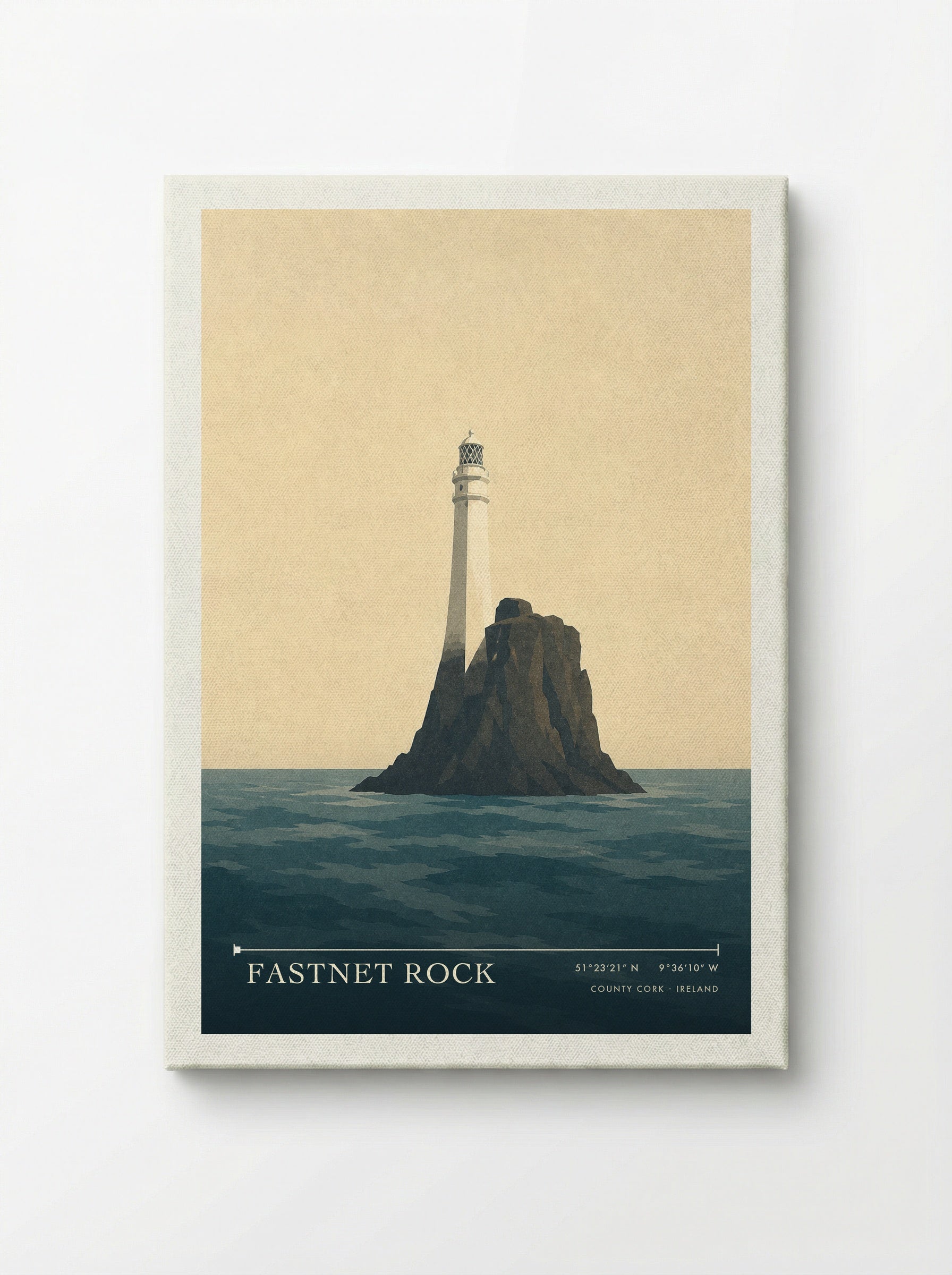 Fastnet Rock Travel Poster Artwork - Canvas