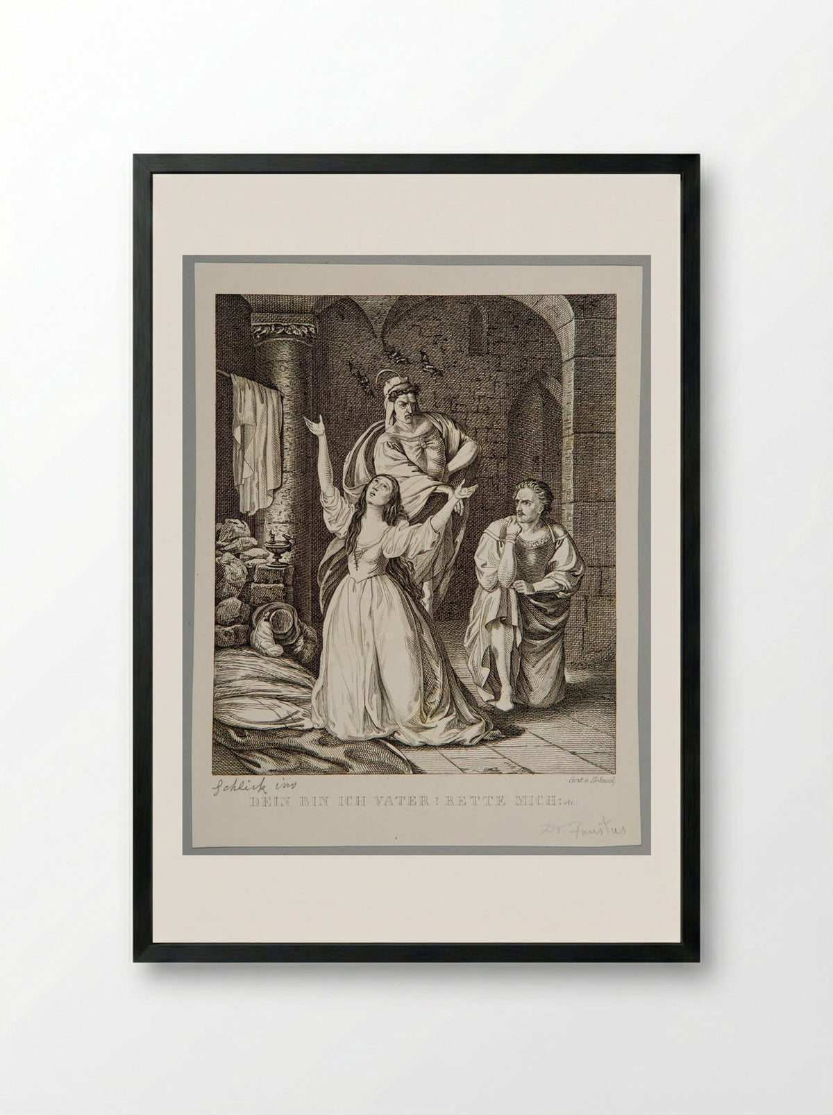 Father, I am yours. Save me! (Faust) - Adolf Hohneck - Framed Print Black