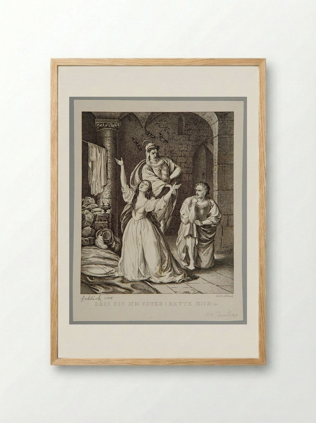 Father, I am yours. Save me! (Faust) - Adolf Hohneck - Framed Print Wood