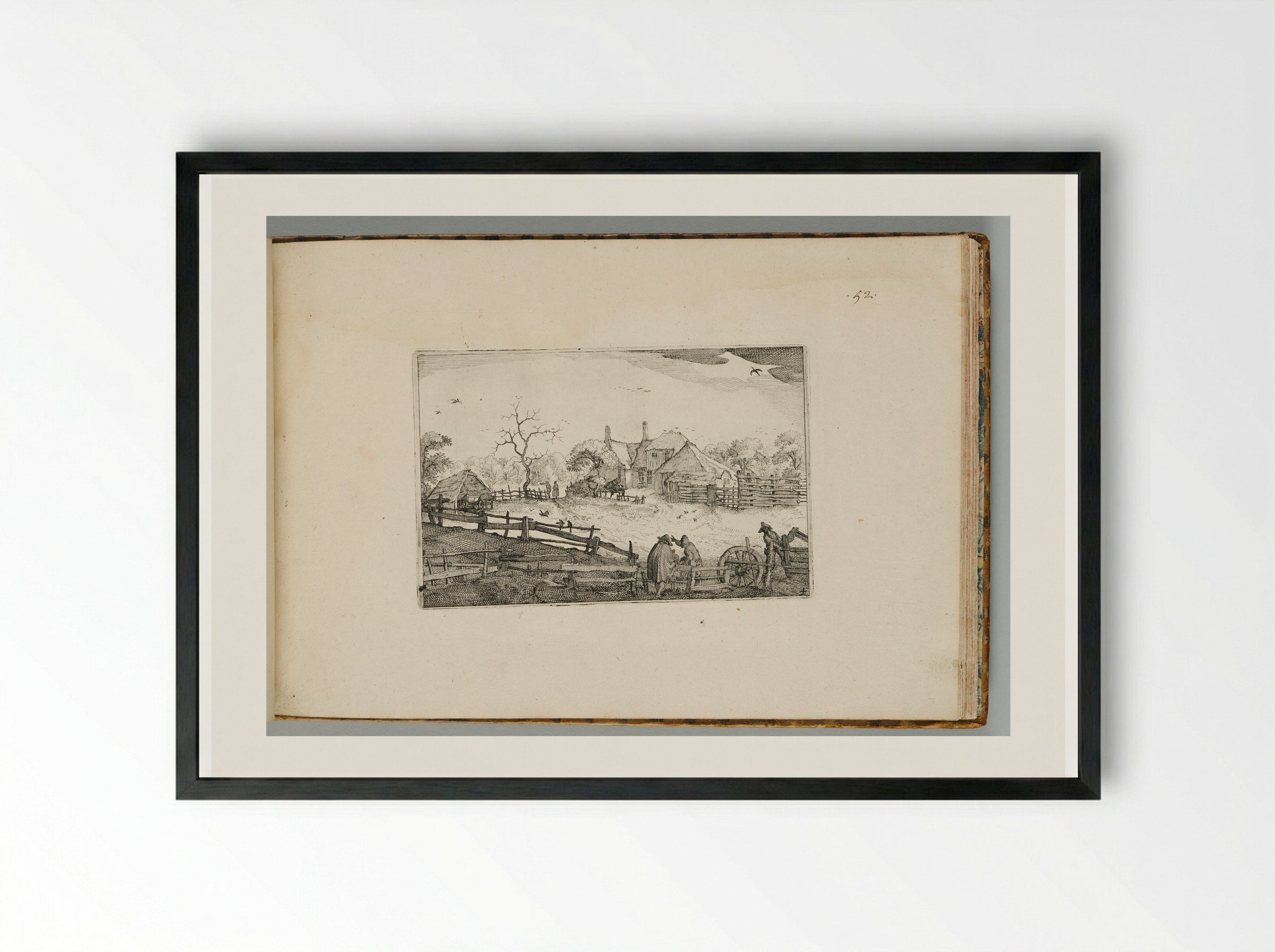 Father's Inn - Claes Jansz. Visscher - Framed Print Black