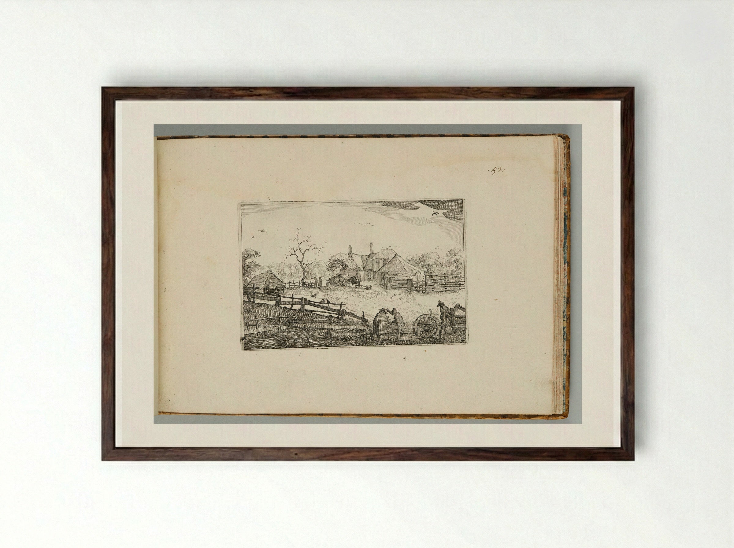 Father's Inn - Claes Jansz. Visscher - Framed Print Dark Wood